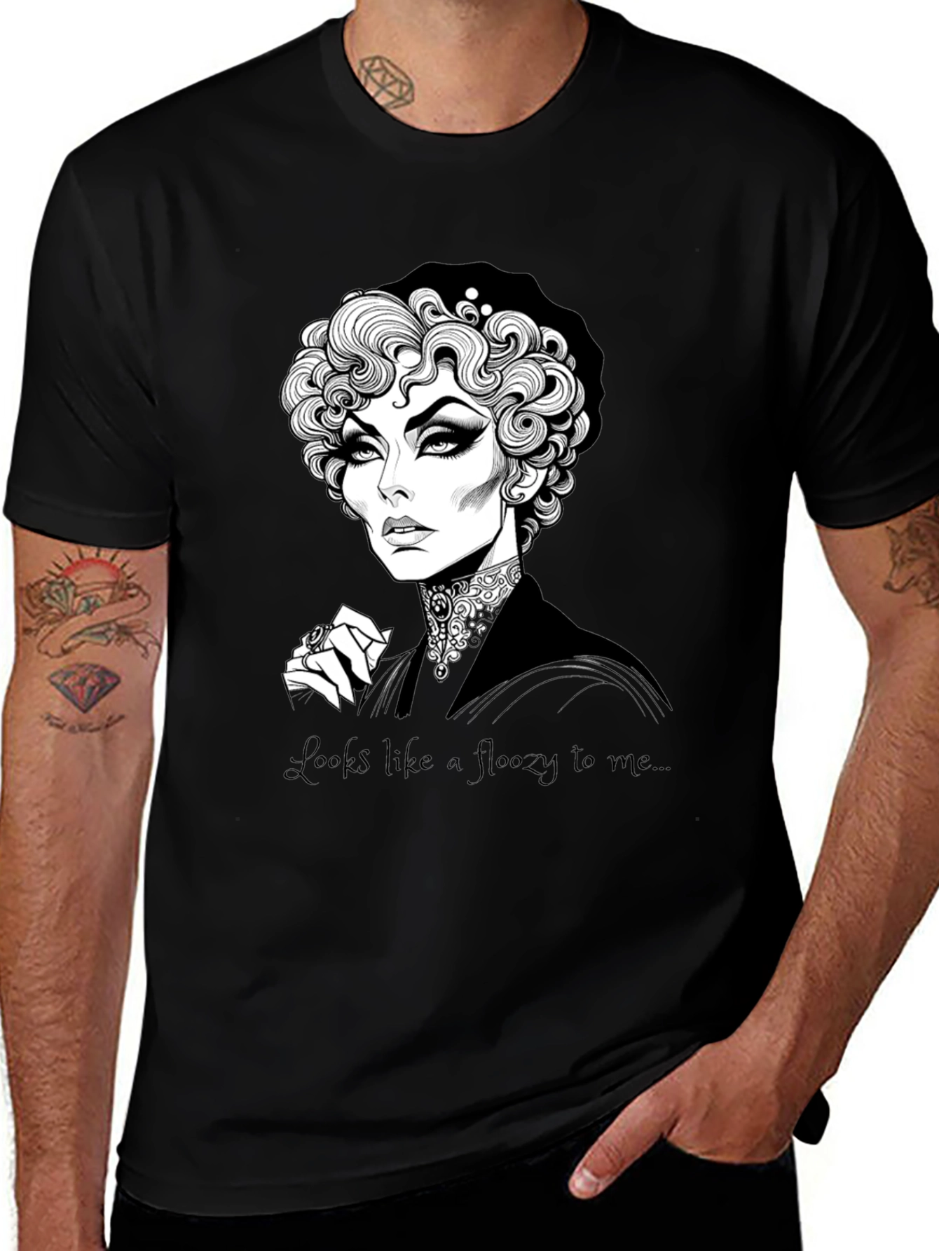 Elegant Gothic Portrait T-Shirt