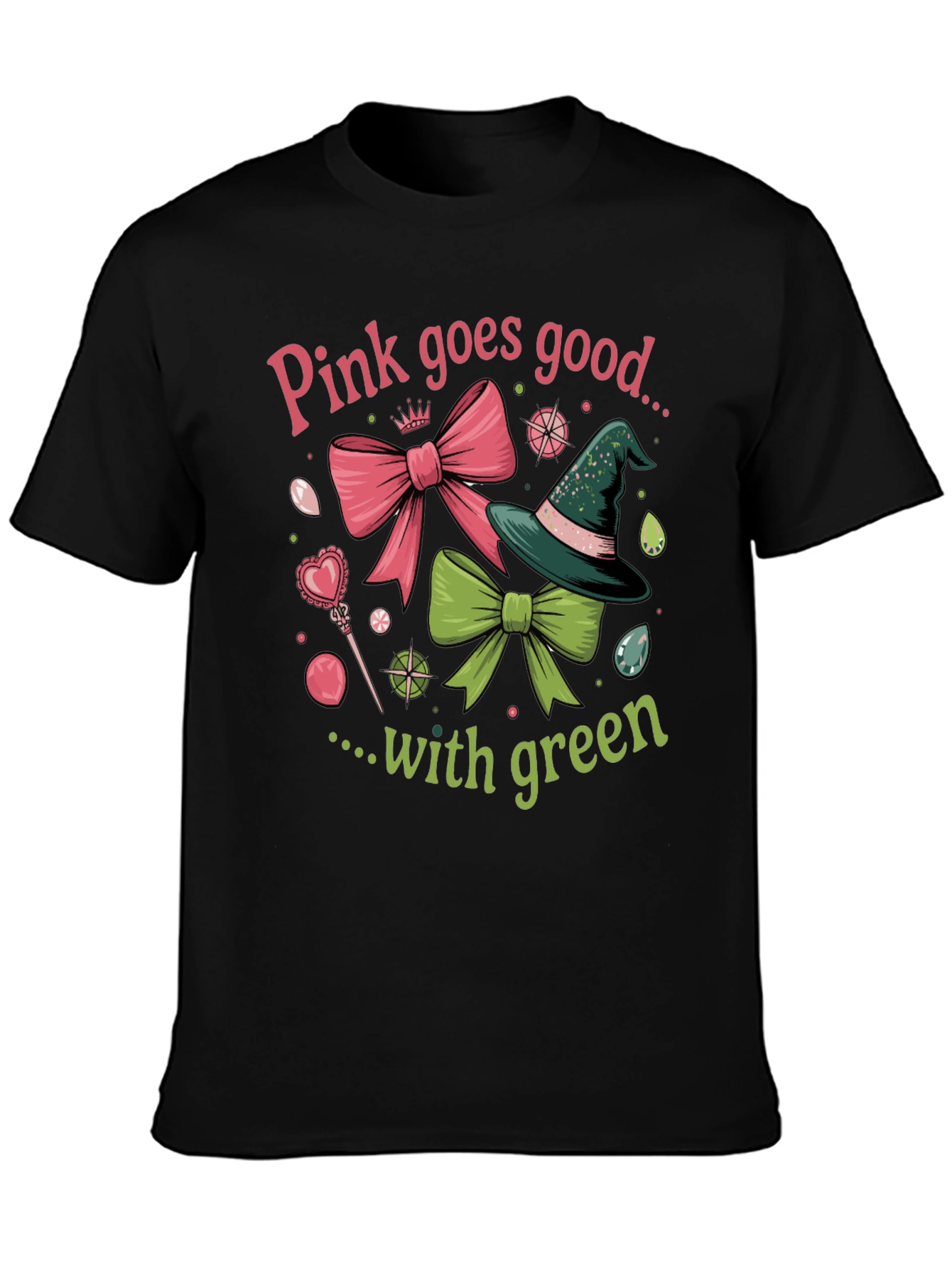 Pink & Green Graphic T-Shirt