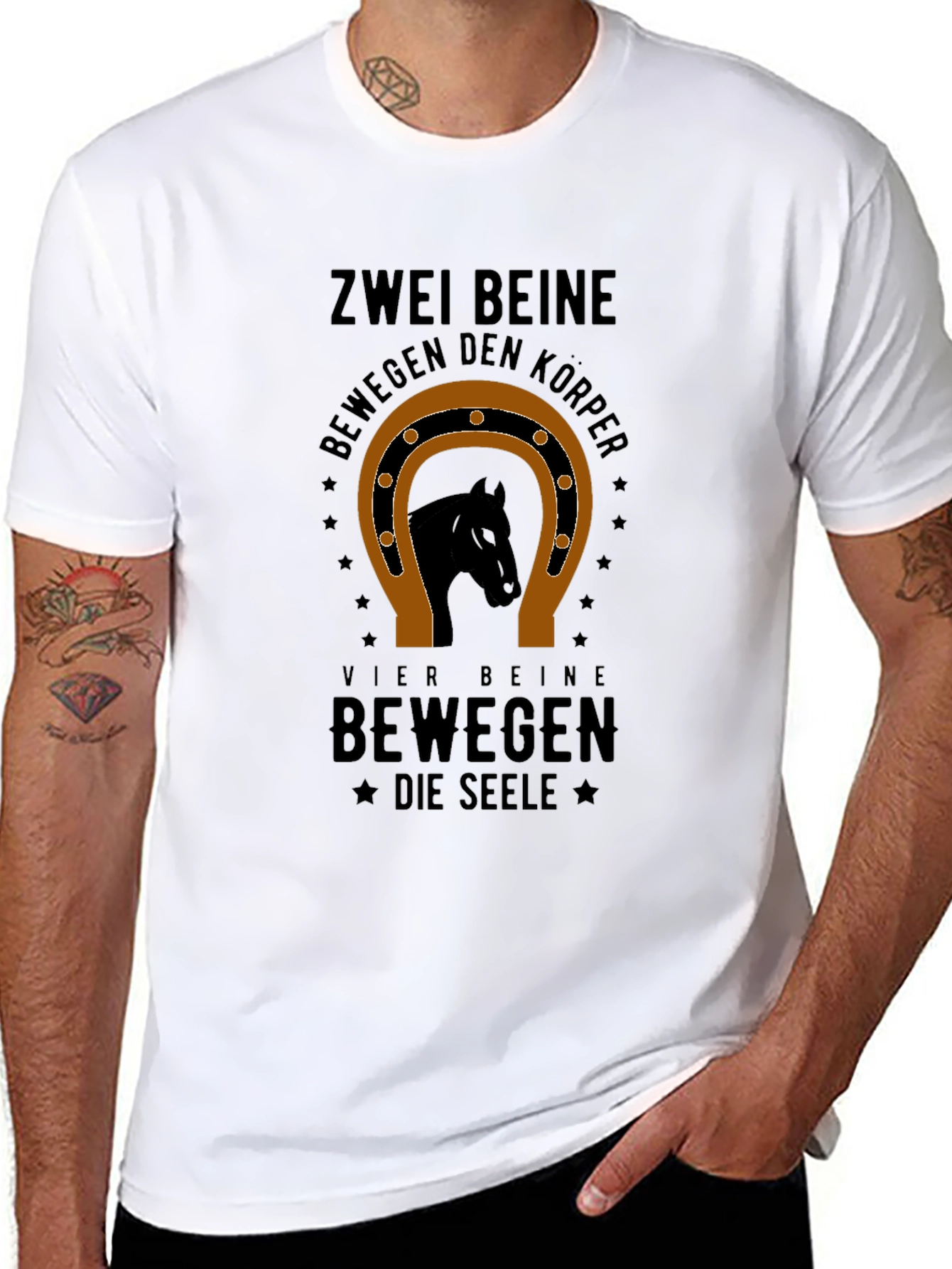 Zwei Beine Horse Graphic T-Shirt