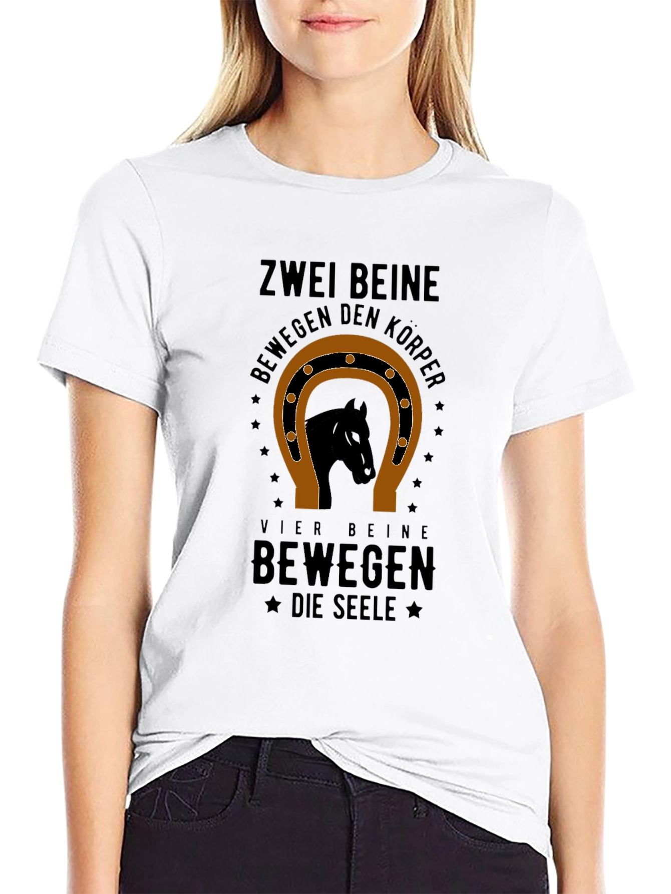 Zwei Beine Horse Graphic T-Shirt