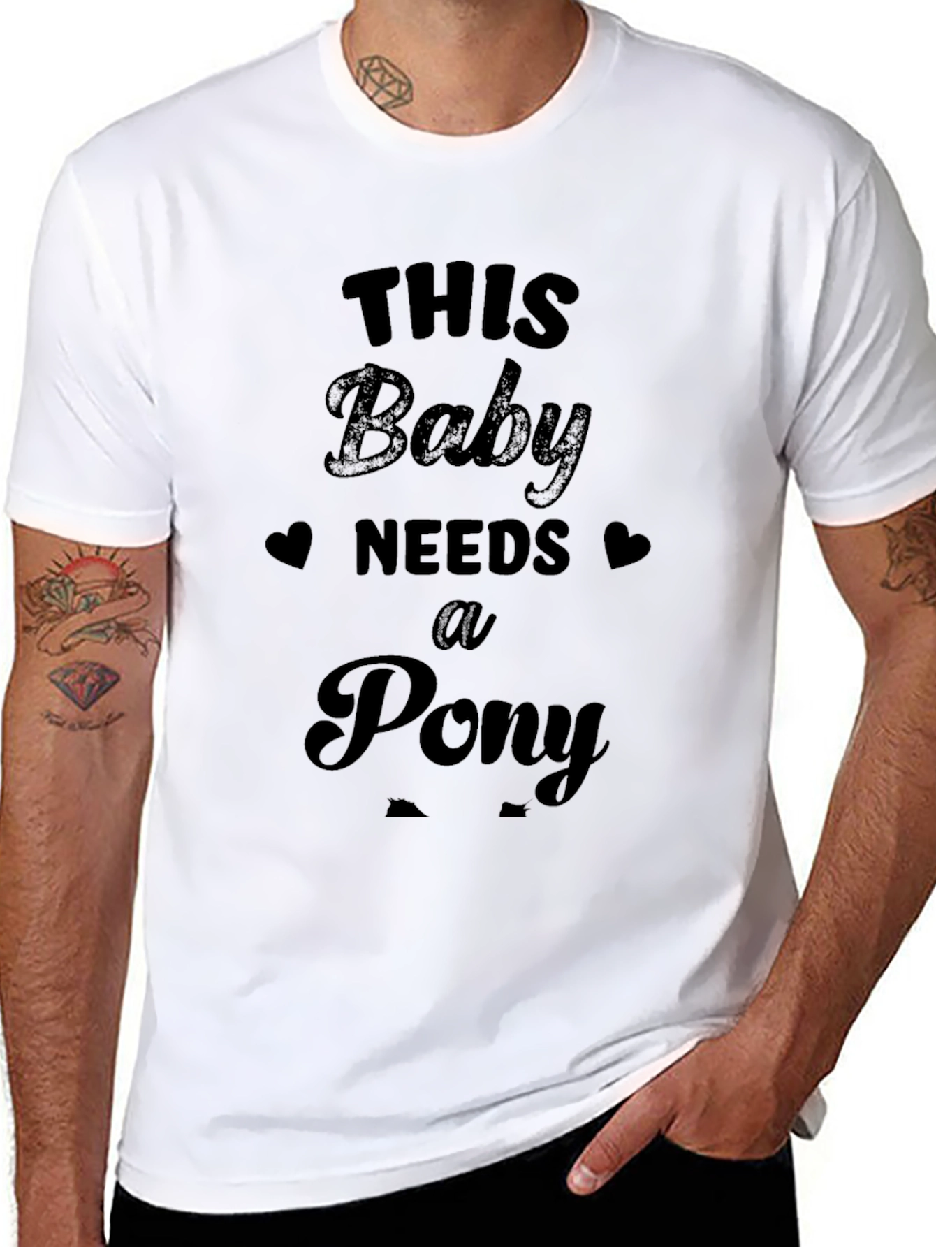 This Baby Needs a Pony Black T-Shirt