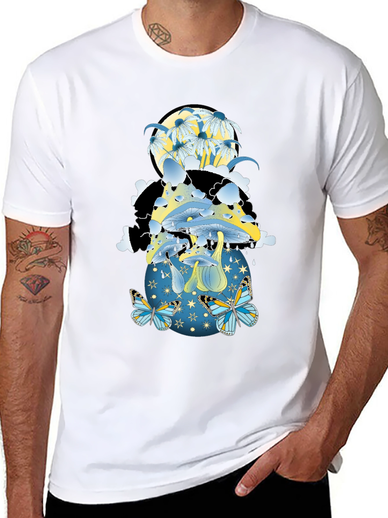 Mushroom & Butterfly Graphic Tee