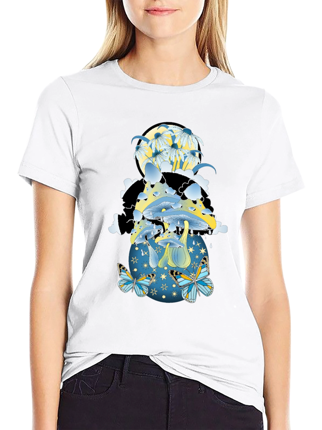 Mushroom & Butterfly Graphic Tee