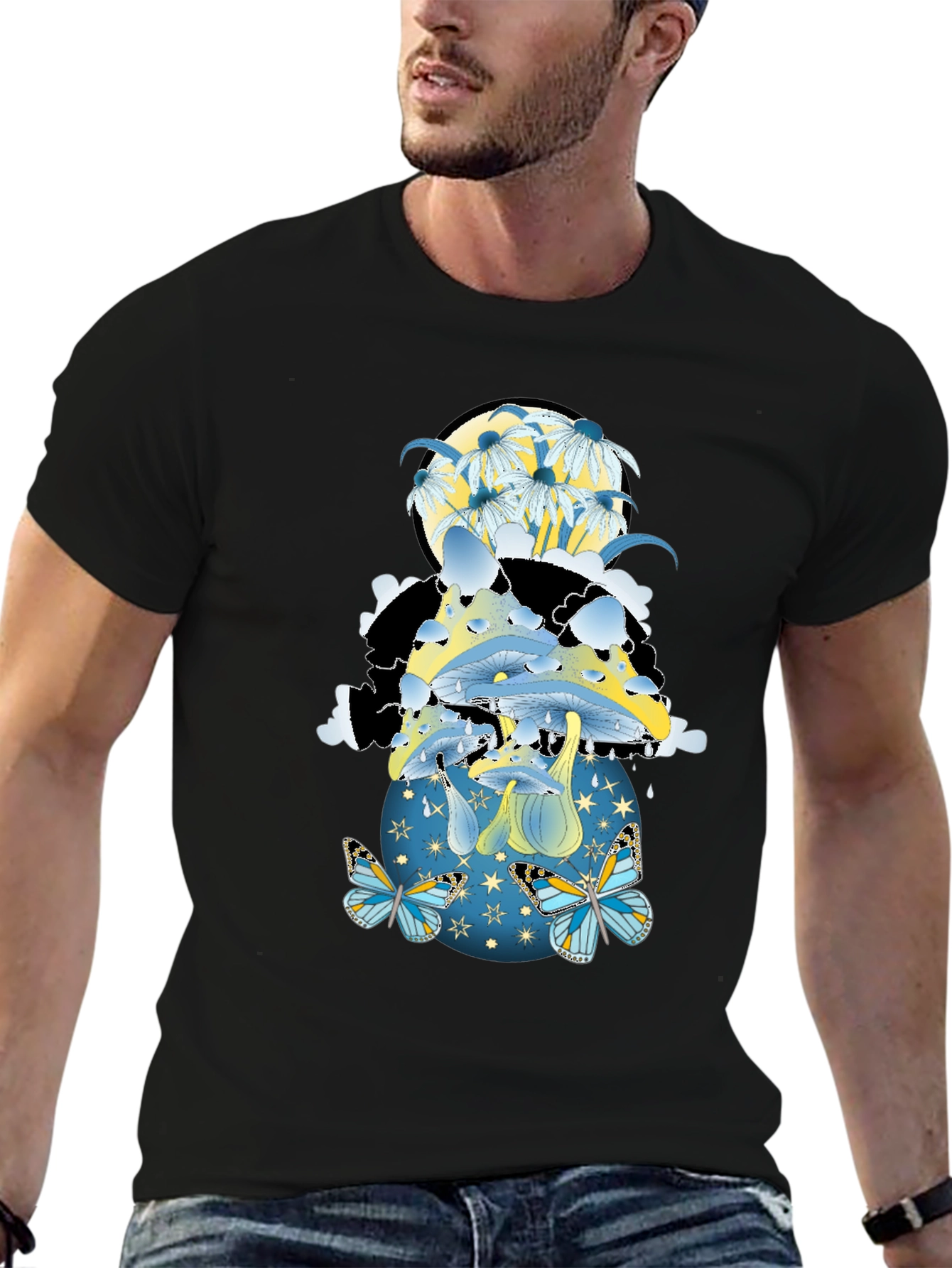 Mushroom & Butterfly Graphic Tee