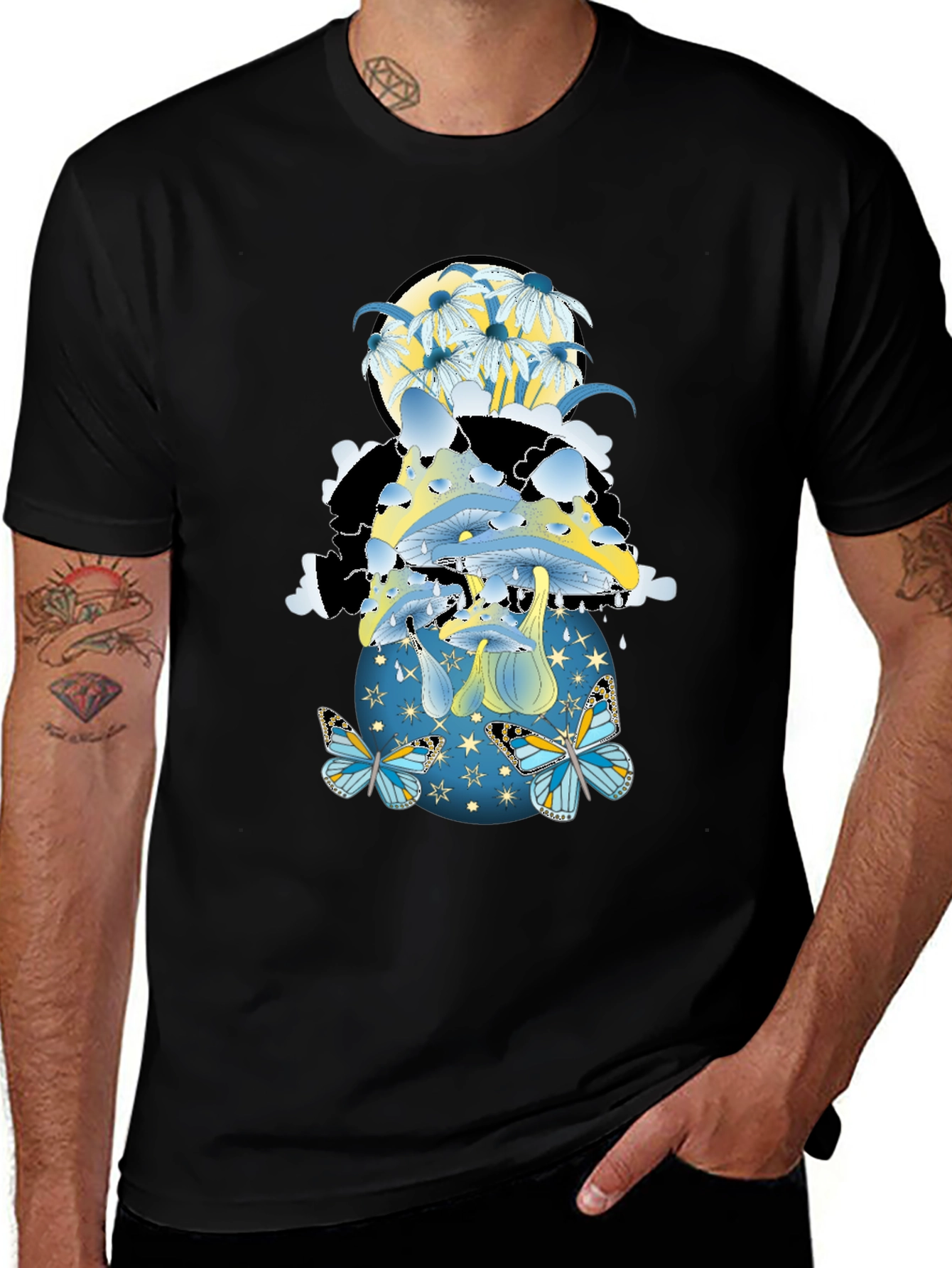 Mushroom & Butterfly Graphic Tee