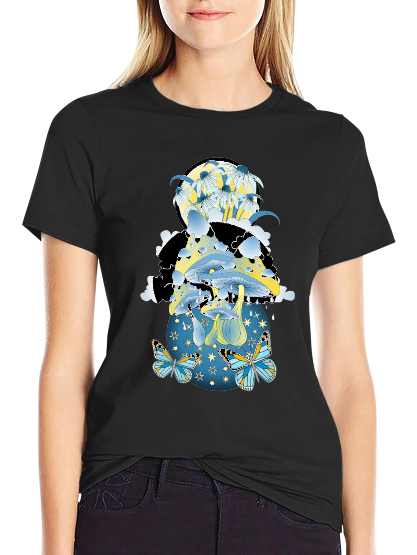 Mushroom & Butterfly Graphic Tee