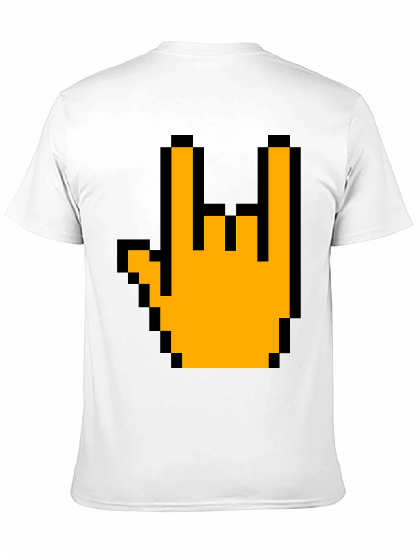 Pixel Rock On Hand Graphic T-Shirt