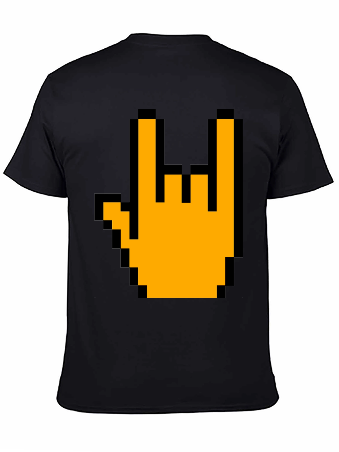 Pixel Rock On Hand Graphic T-Shirt
