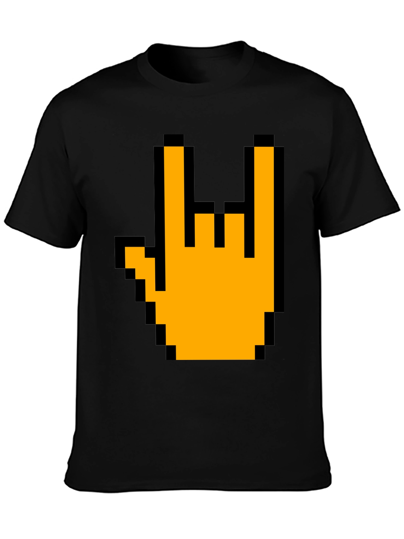 Pixel Rock On Hand Graphic T-Shirt