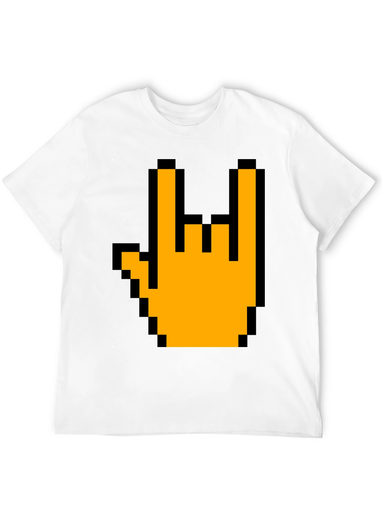Pixel Rock On Hand Graphic T-Shirt