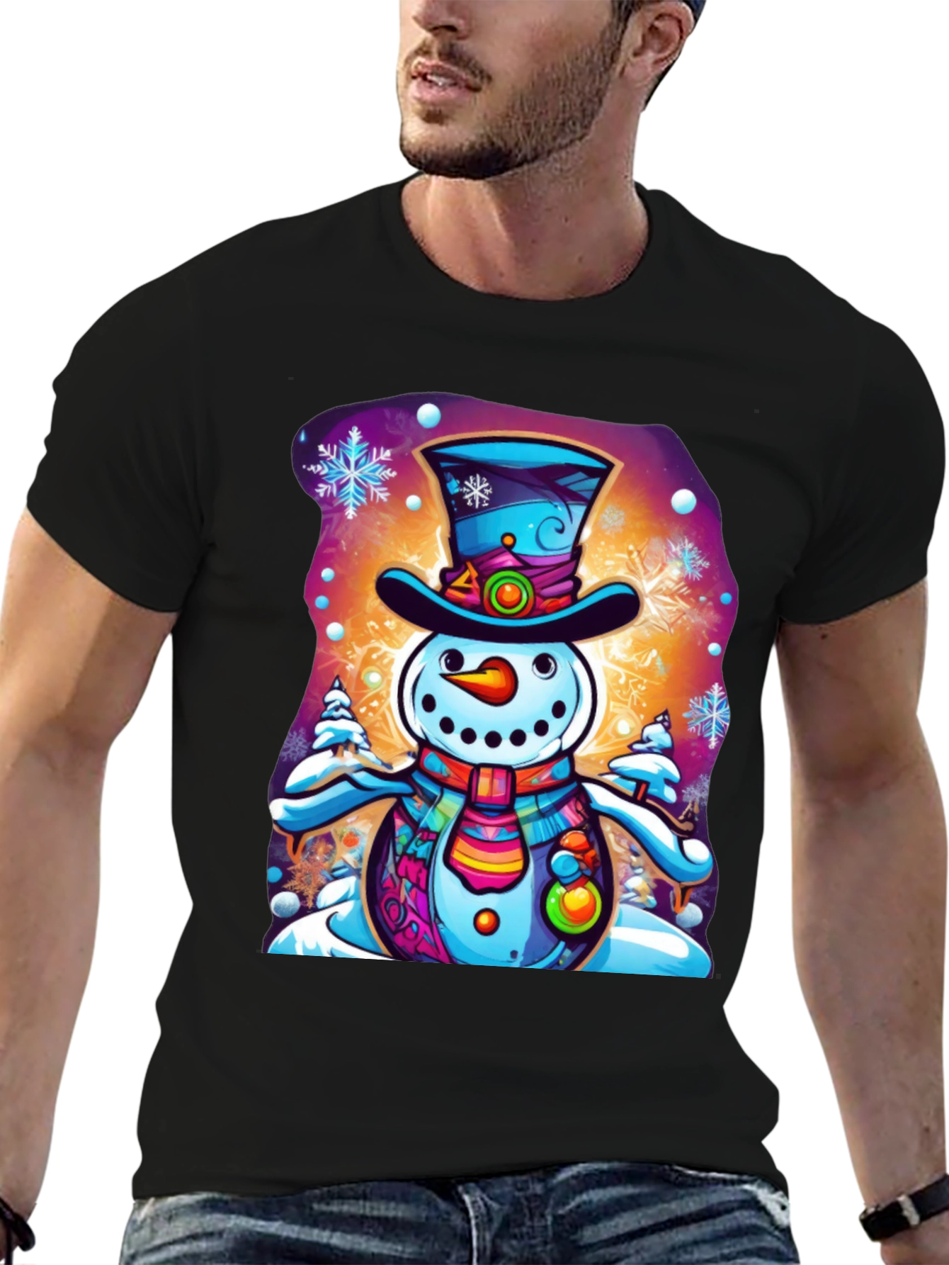 Snowman Graphic Tee - Festive Holiday Shirt