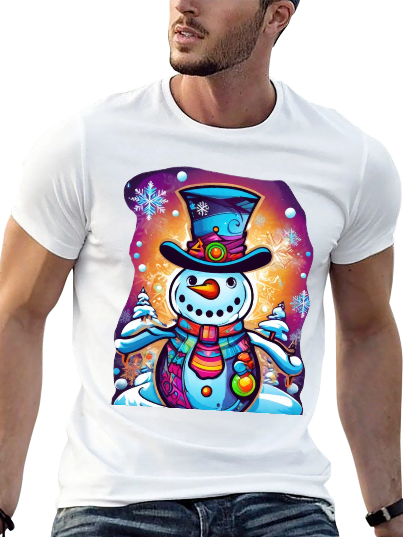 Snowman Graphic Tee - Festive Holiday Shirt