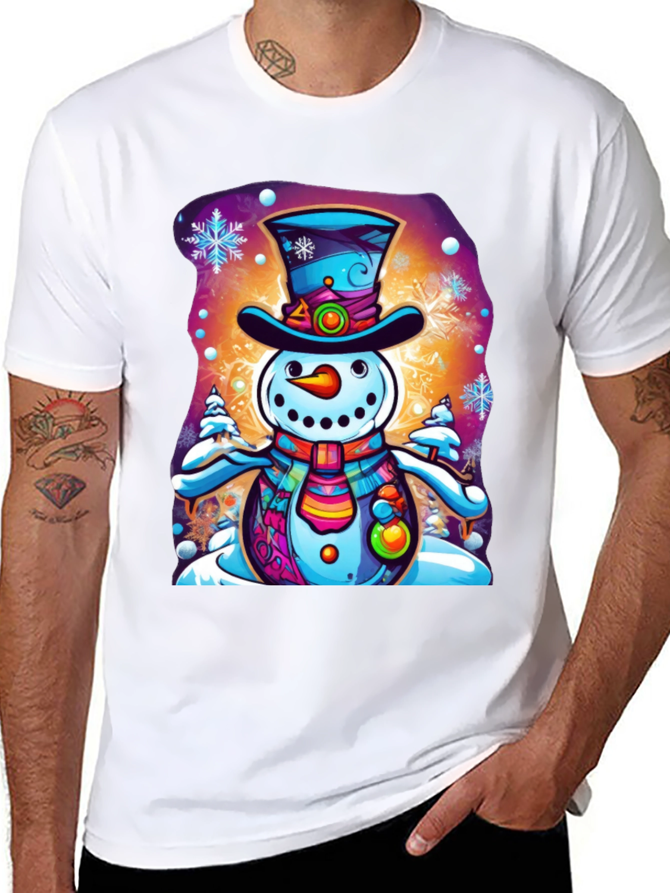 Snowman Graphic Tee - Festive Holiday Shirt