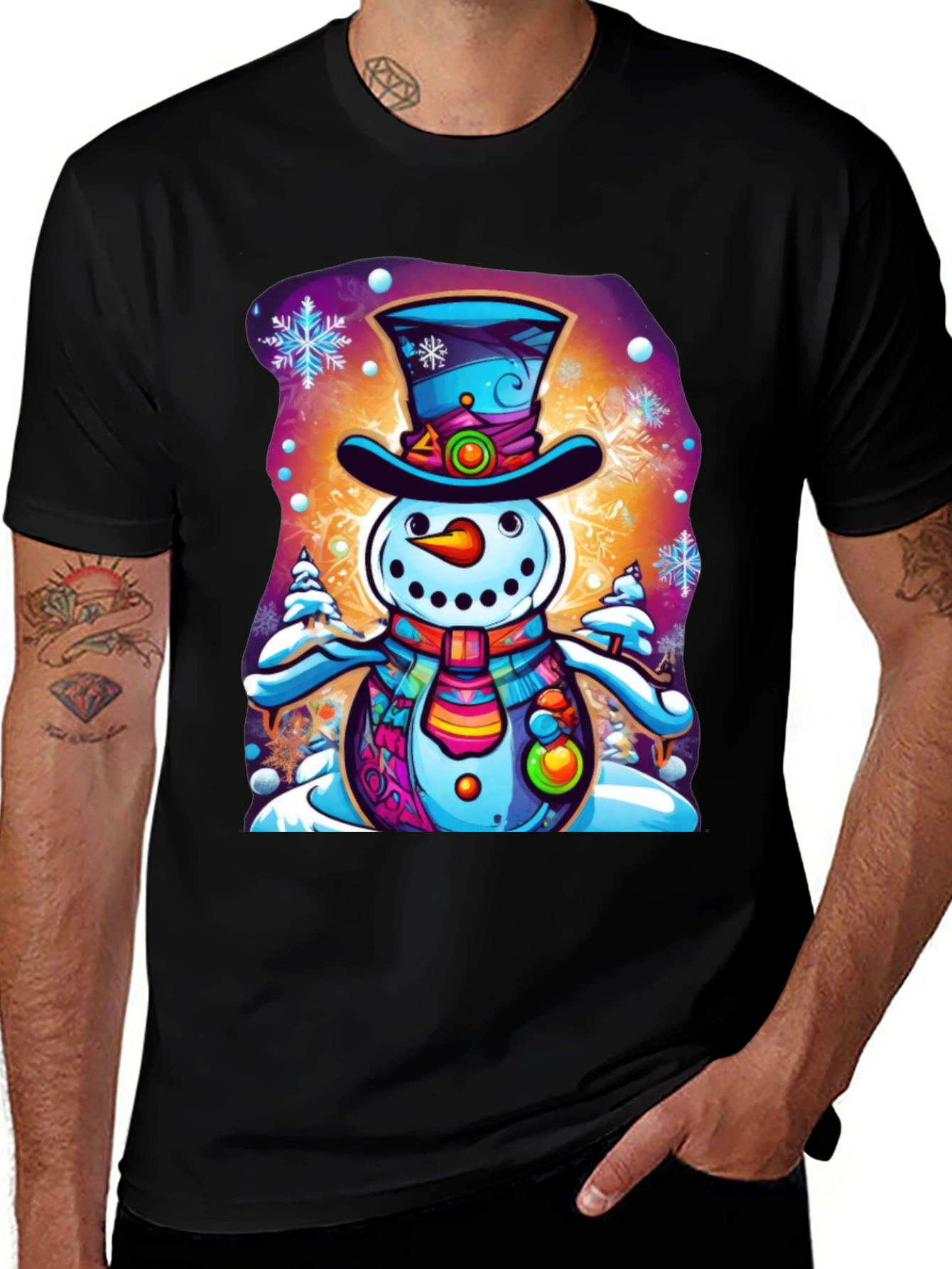 Snowman Graphic Tee - Festive Holiday Shirt