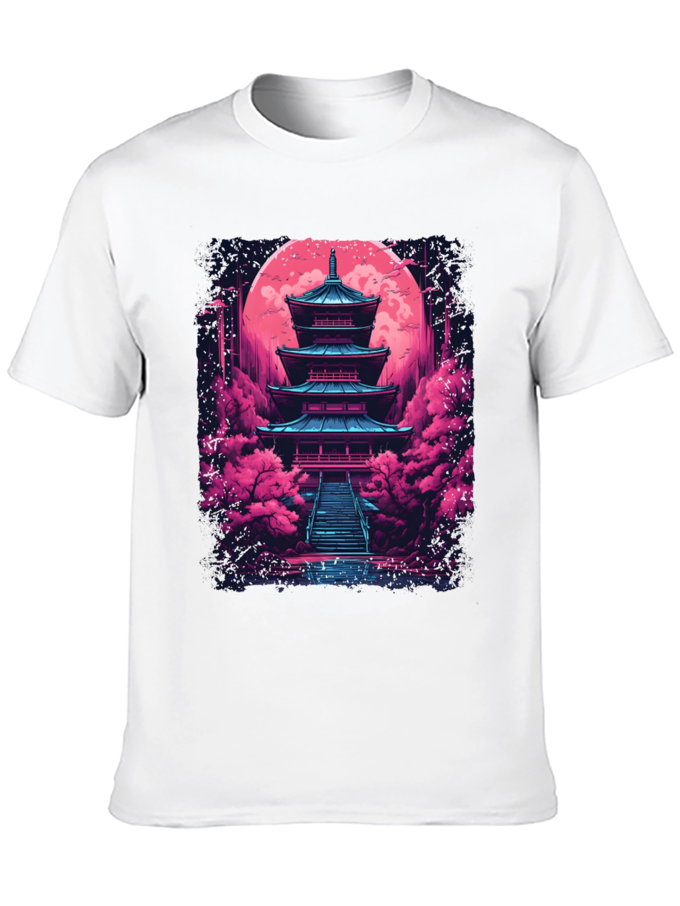 Neon Pagoda T-Shirt - Vaporwave Style