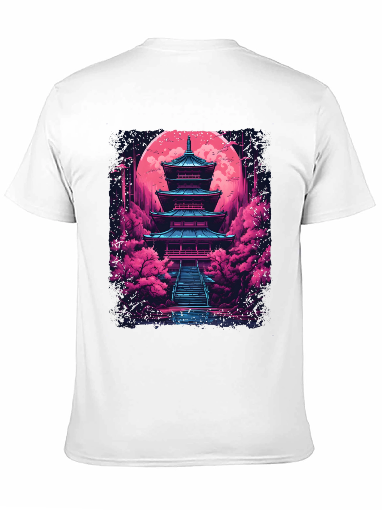 Neon Pagoda T-Shirt - Vaporwave Style