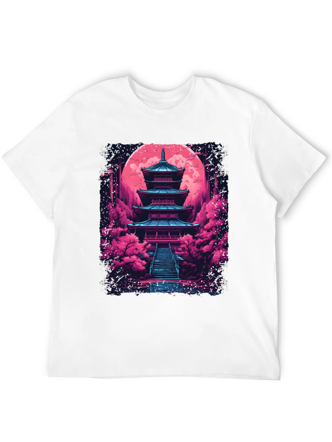 Neon Pagoda T-Shirt - Vaporwave Style