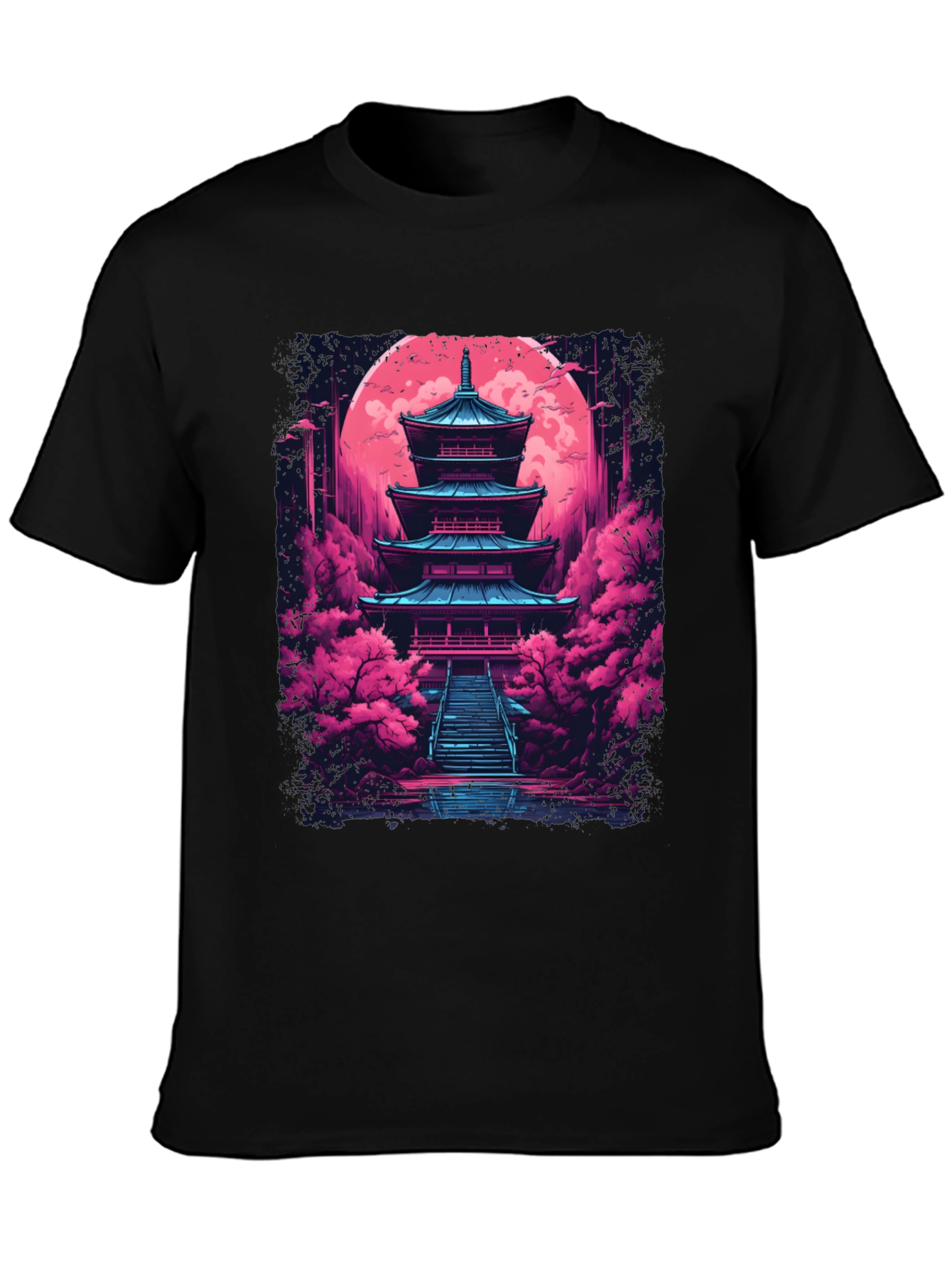 Neon Pagoda T-Shirt - Vaporwave Style