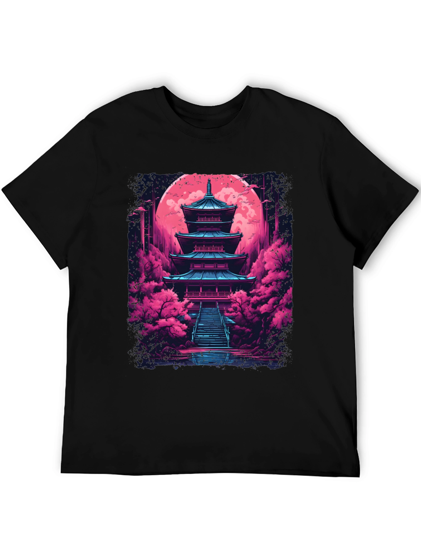 Neon Pagoda T-Shirt - Vaporwave Style
