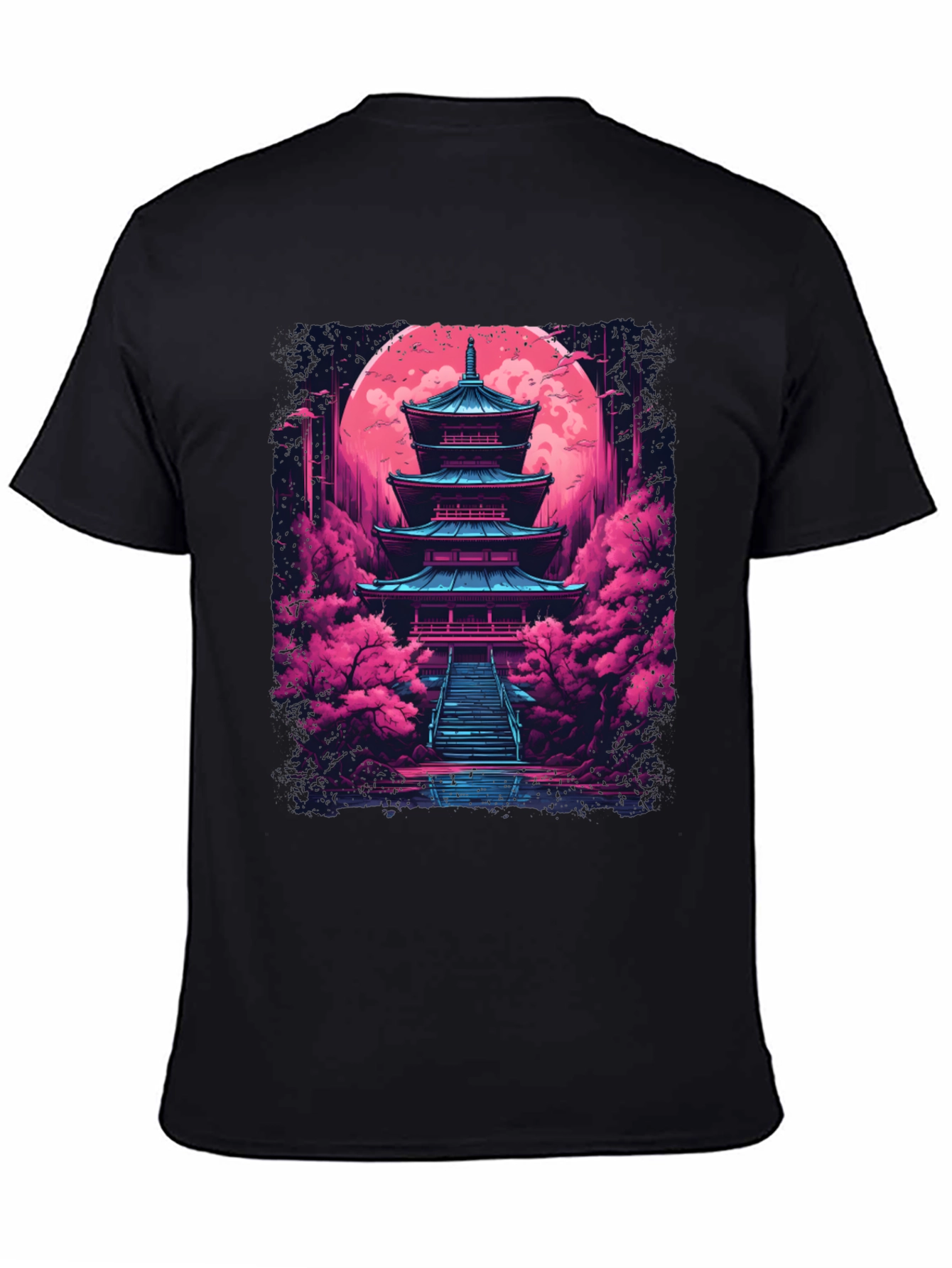 Neon Pagoda T-Shirt - Vaporwave Style