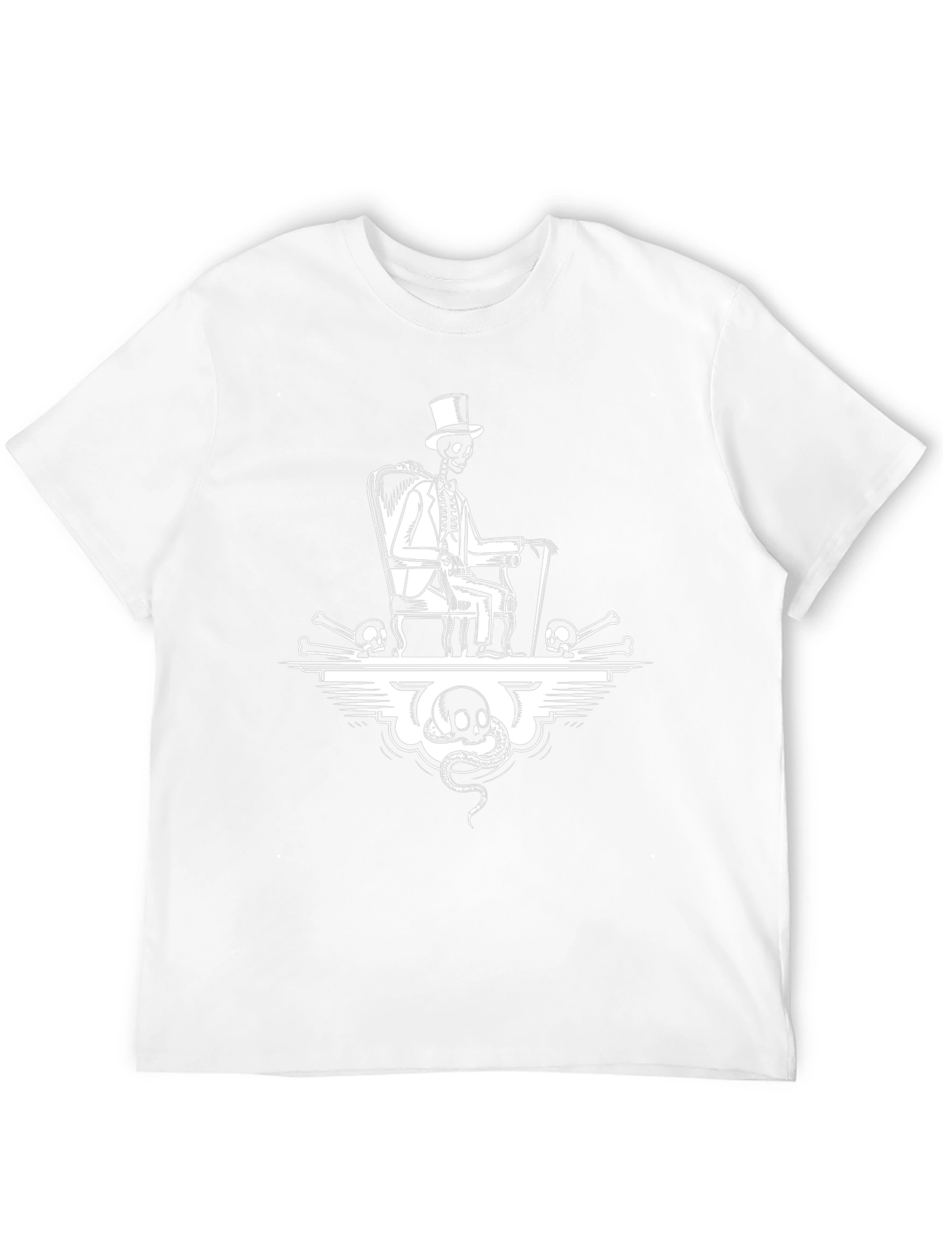 Skeleton Top Hat Black Graphic Tee