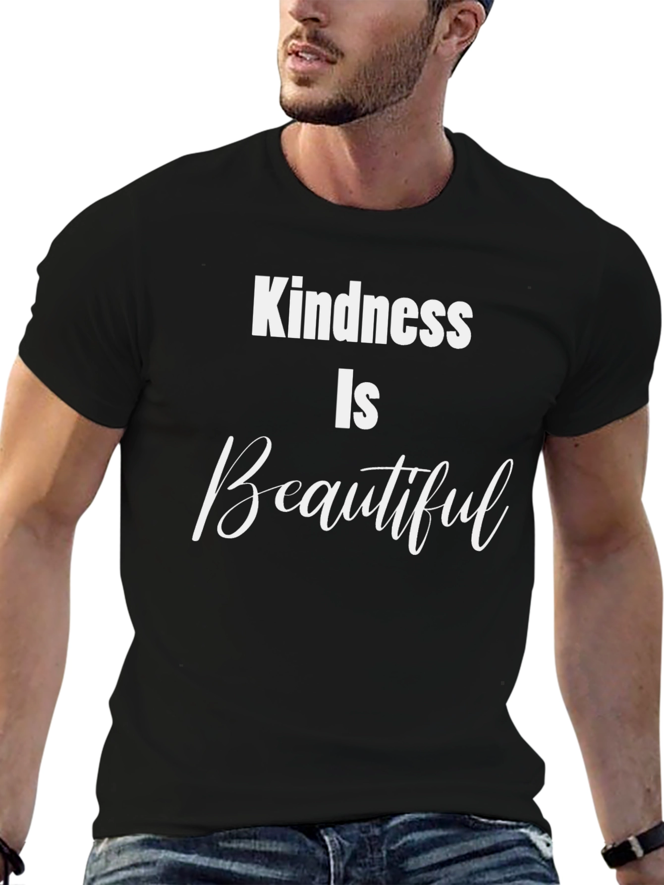 Kindness Is Beautiful Black Graphic T-Shirt