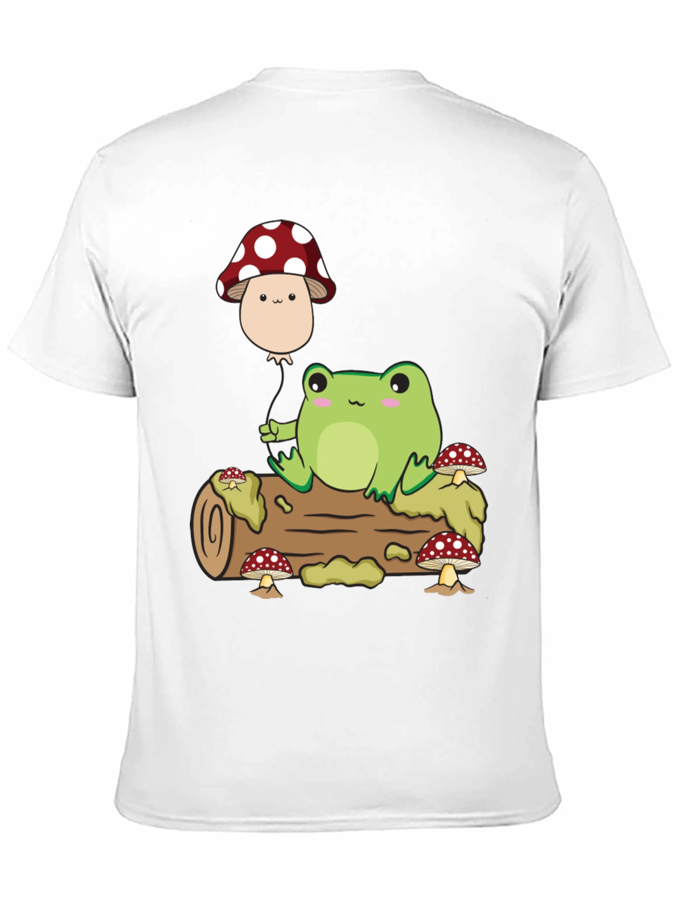 Cute Frog & Mushroom Balloon Graphic T-Shirt