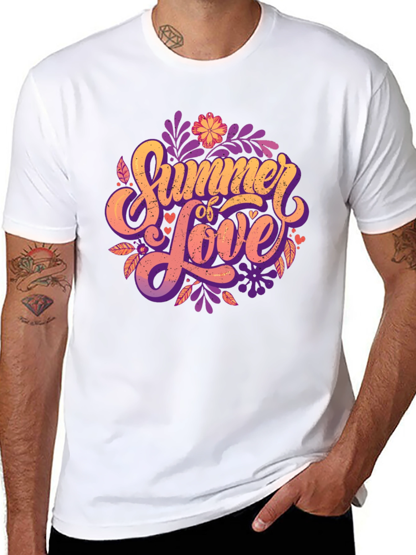 Summer of Love Graphic T-Shirt - Stylish Black Tee