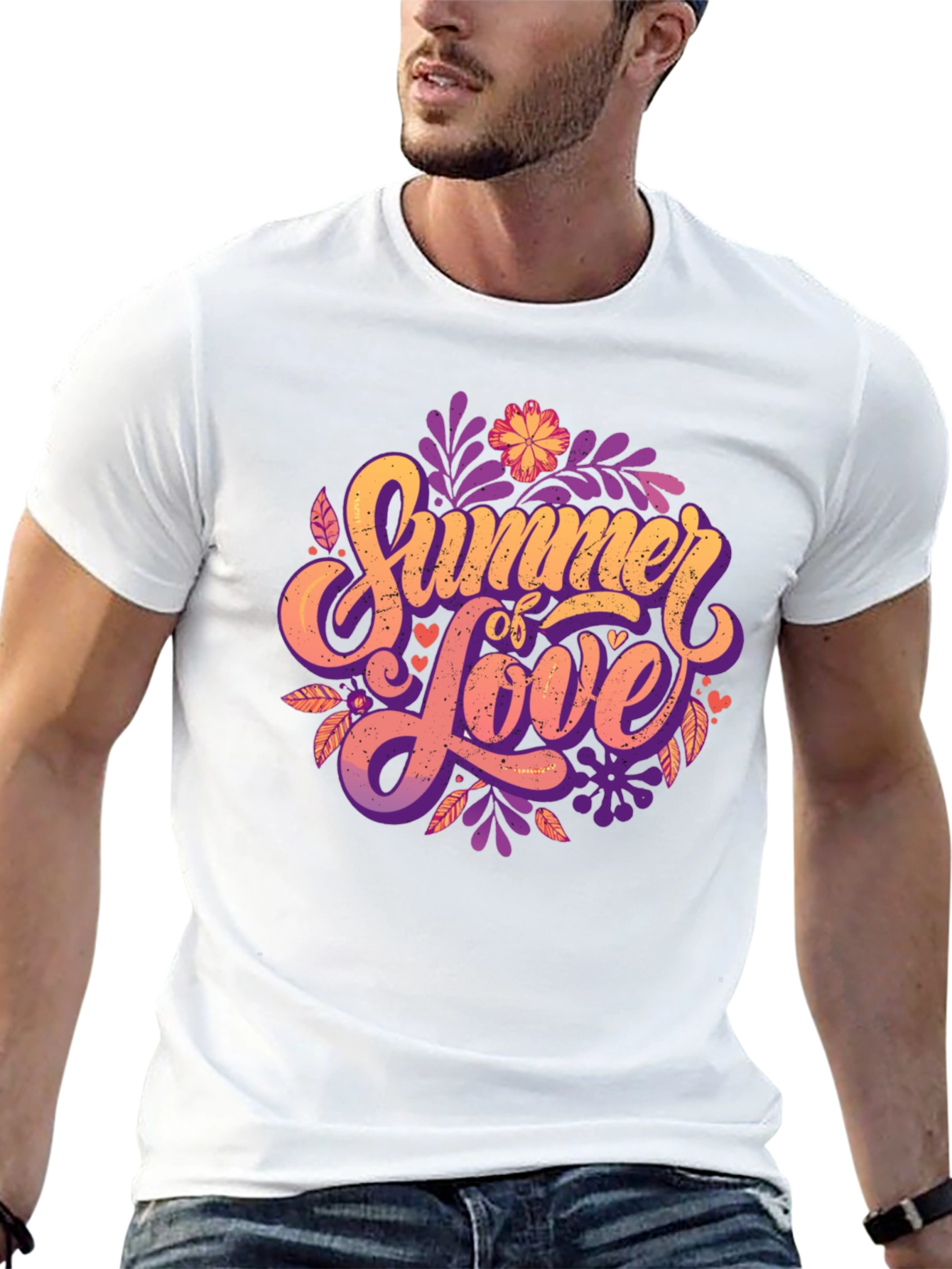 Summer of Love Graphic T-Shirt - Stylish Black Tee