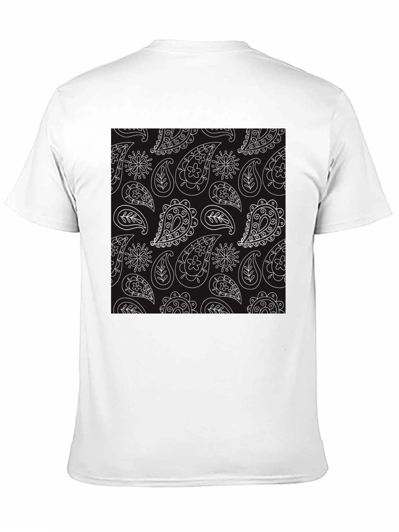 Stylish Black Paisley Pattern T-Shirt
