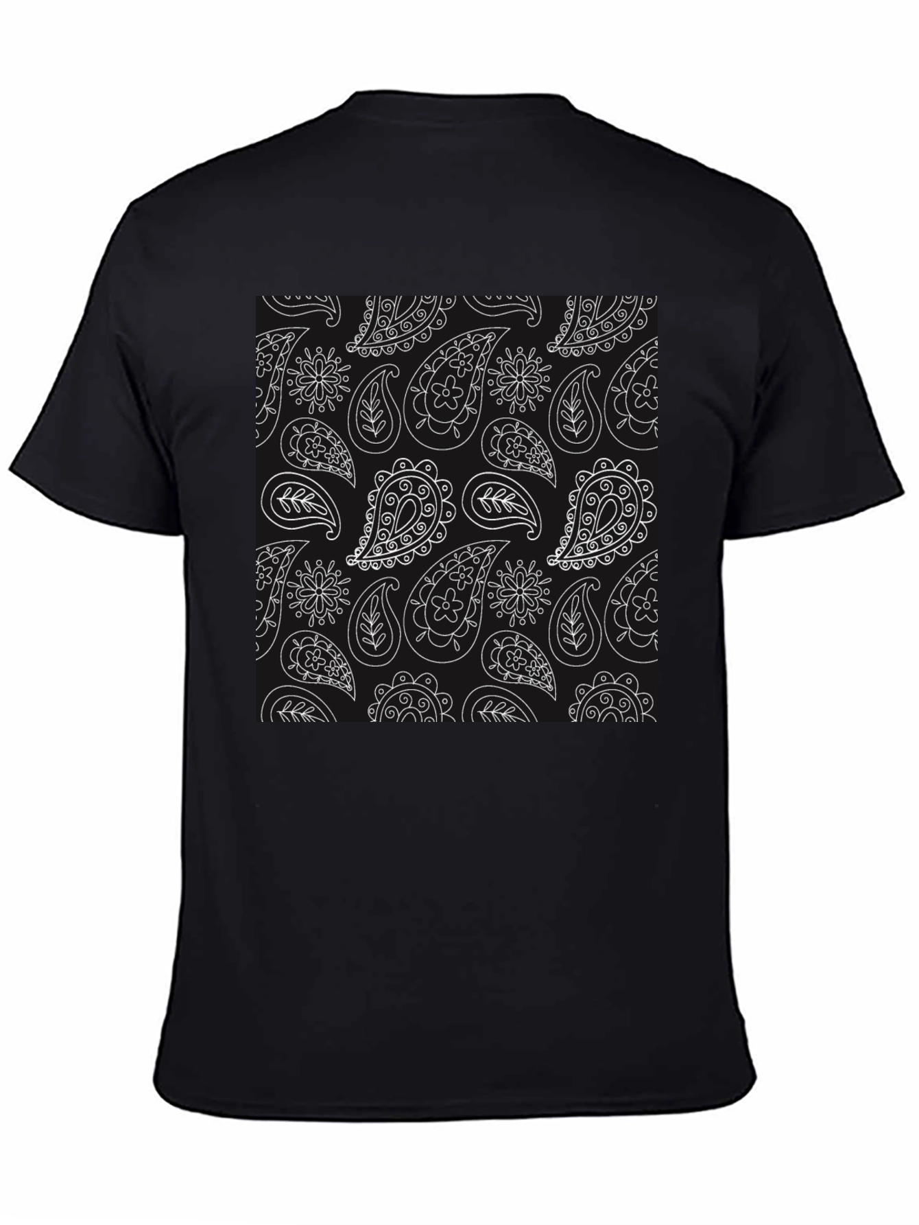 Stylish Black Paisley Pattern T-Shirt