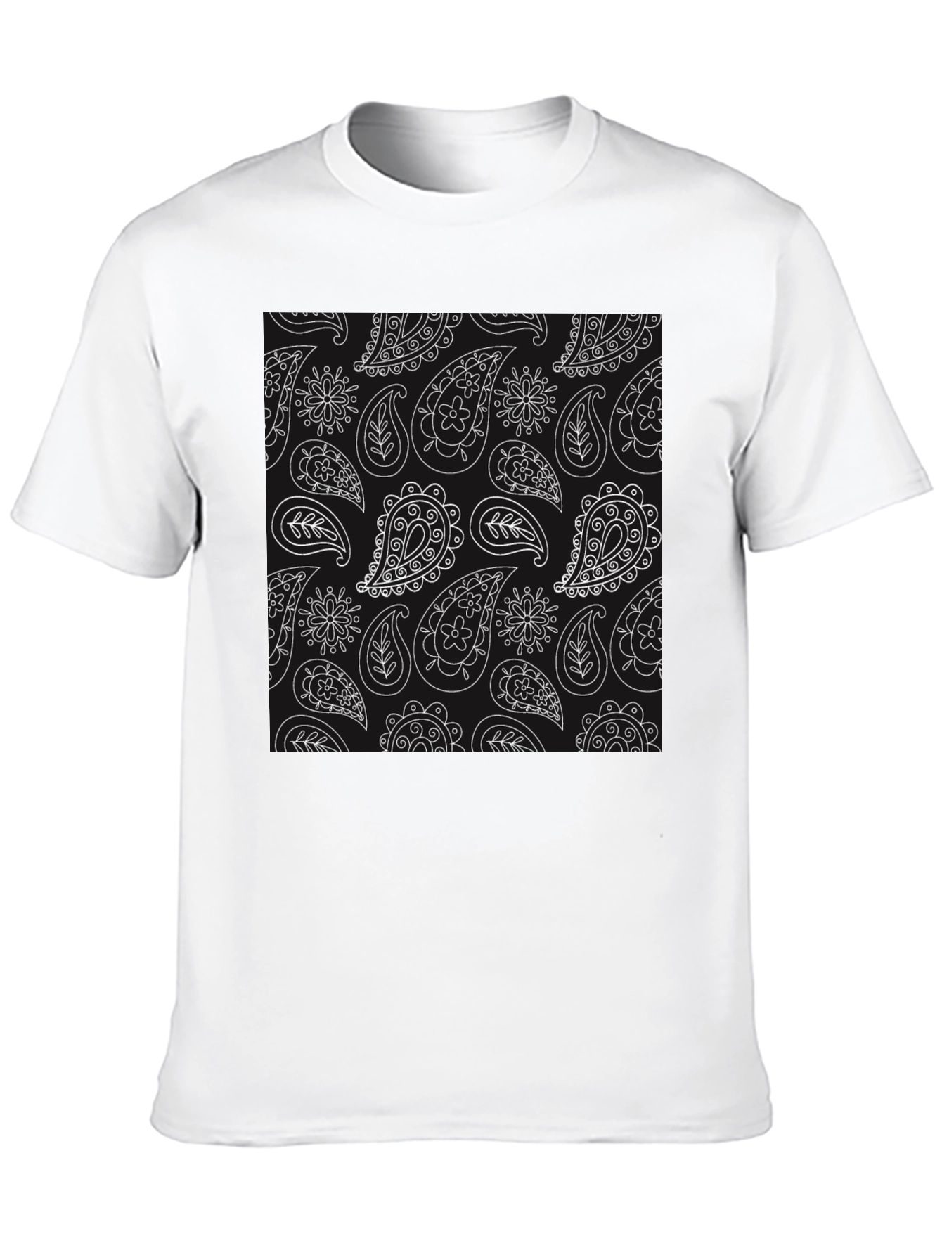 Stylish Black Paisley Pattern T-Shirt