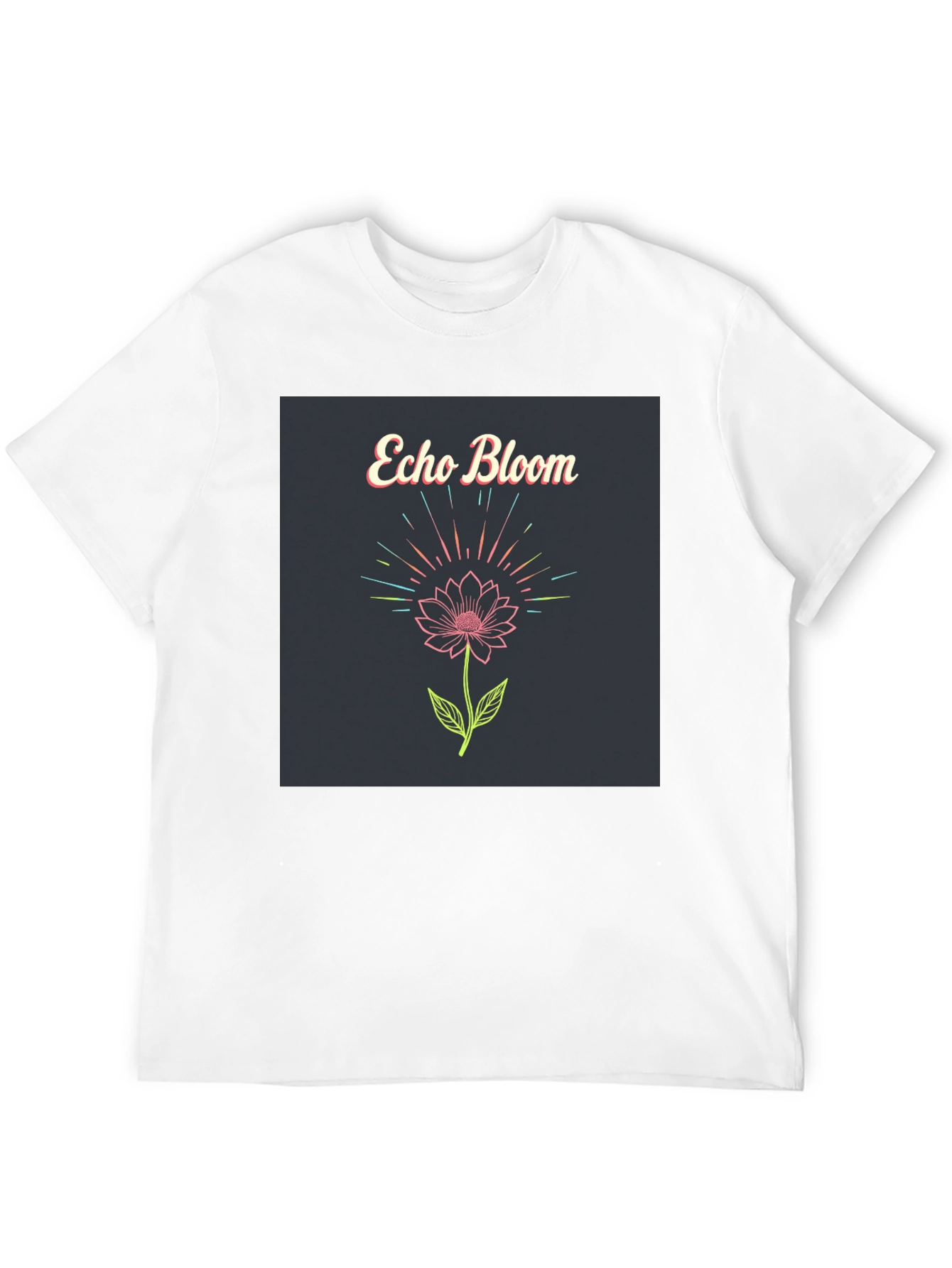 Echo Bloom Graphic Print Black T-Shirt