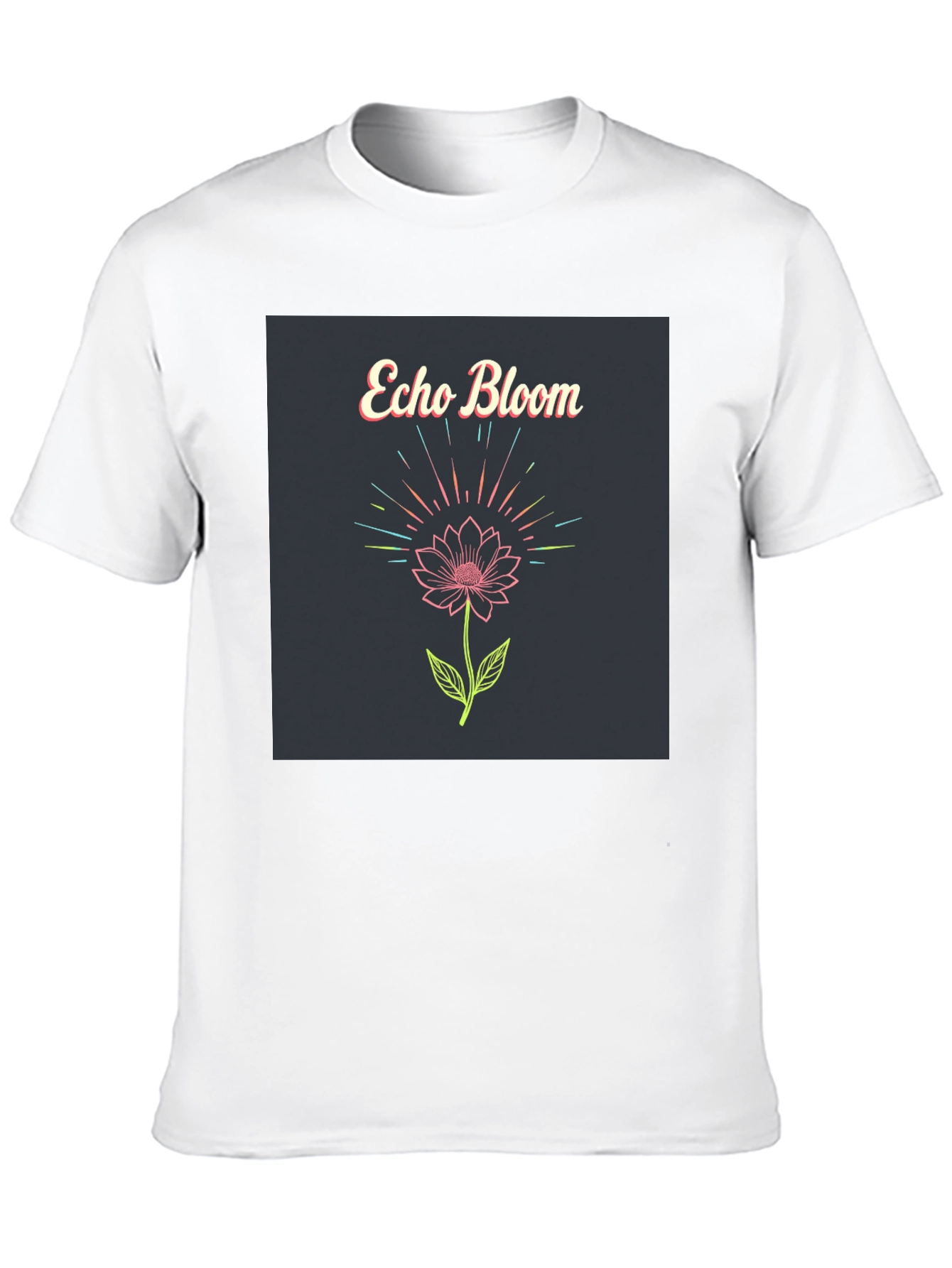Echo Bloom Graphic Print Black T-Shirt