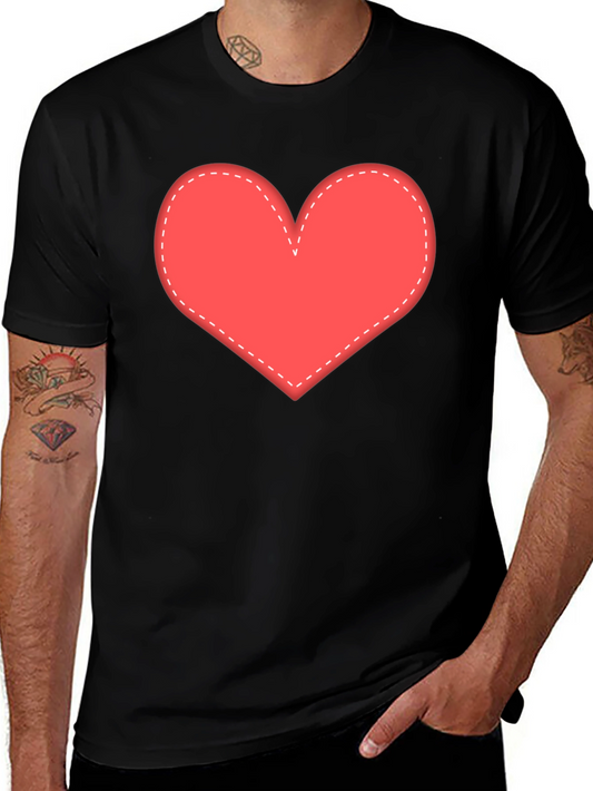 Heart Patch Black T-Shirt - Lovecore Aesthetic Tee