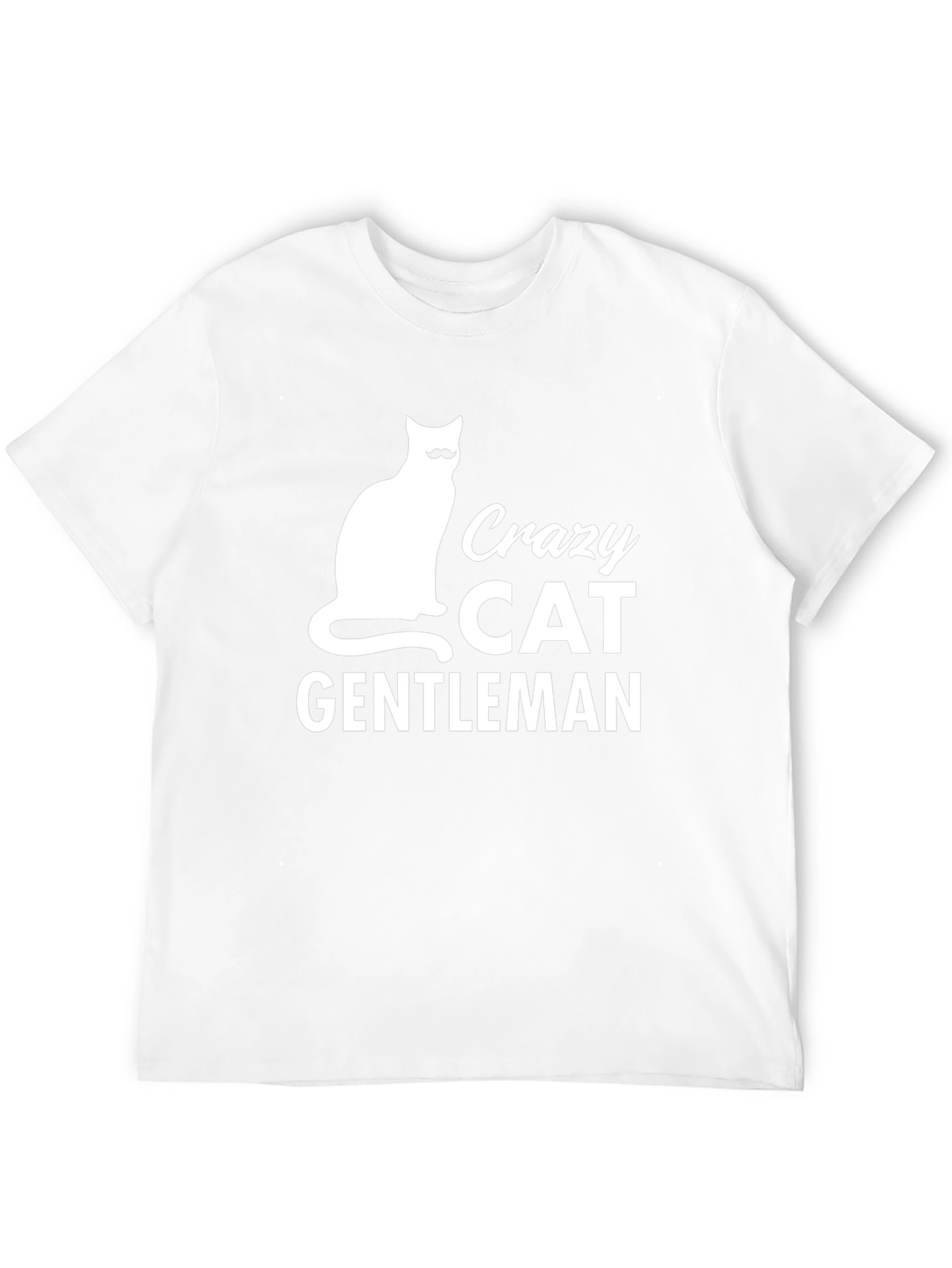 Crazy Cat Gentleman Graphic T-Shirt Black Mens