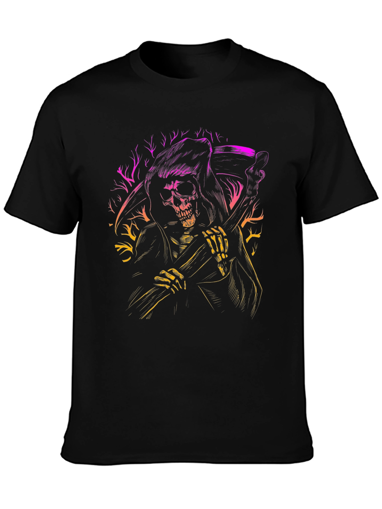 Grim Reaper Graphic Tee - Death Scythe Skeleton T-Shirt
