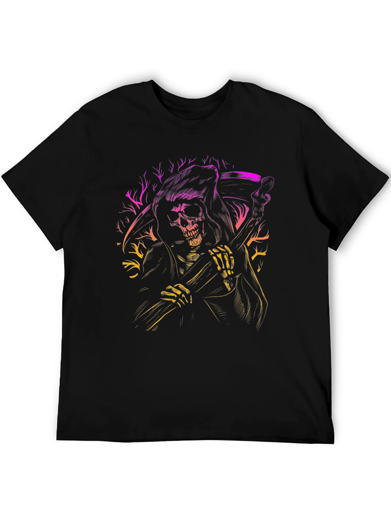 Grim Reaper Graphic Tee - Death Scythe Skeleton T-Shirt