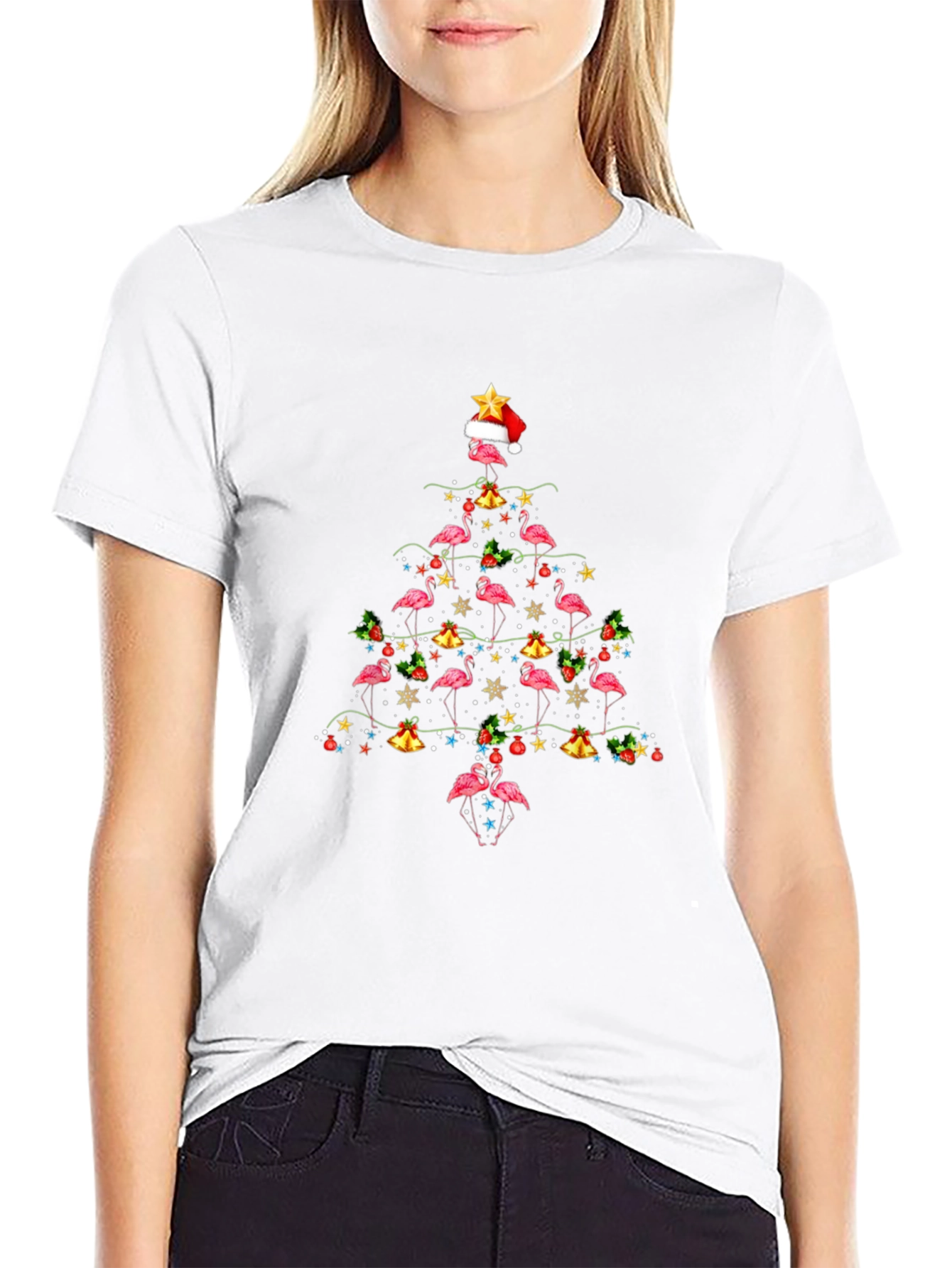 Flamingo Christmas Tree T-Shirt