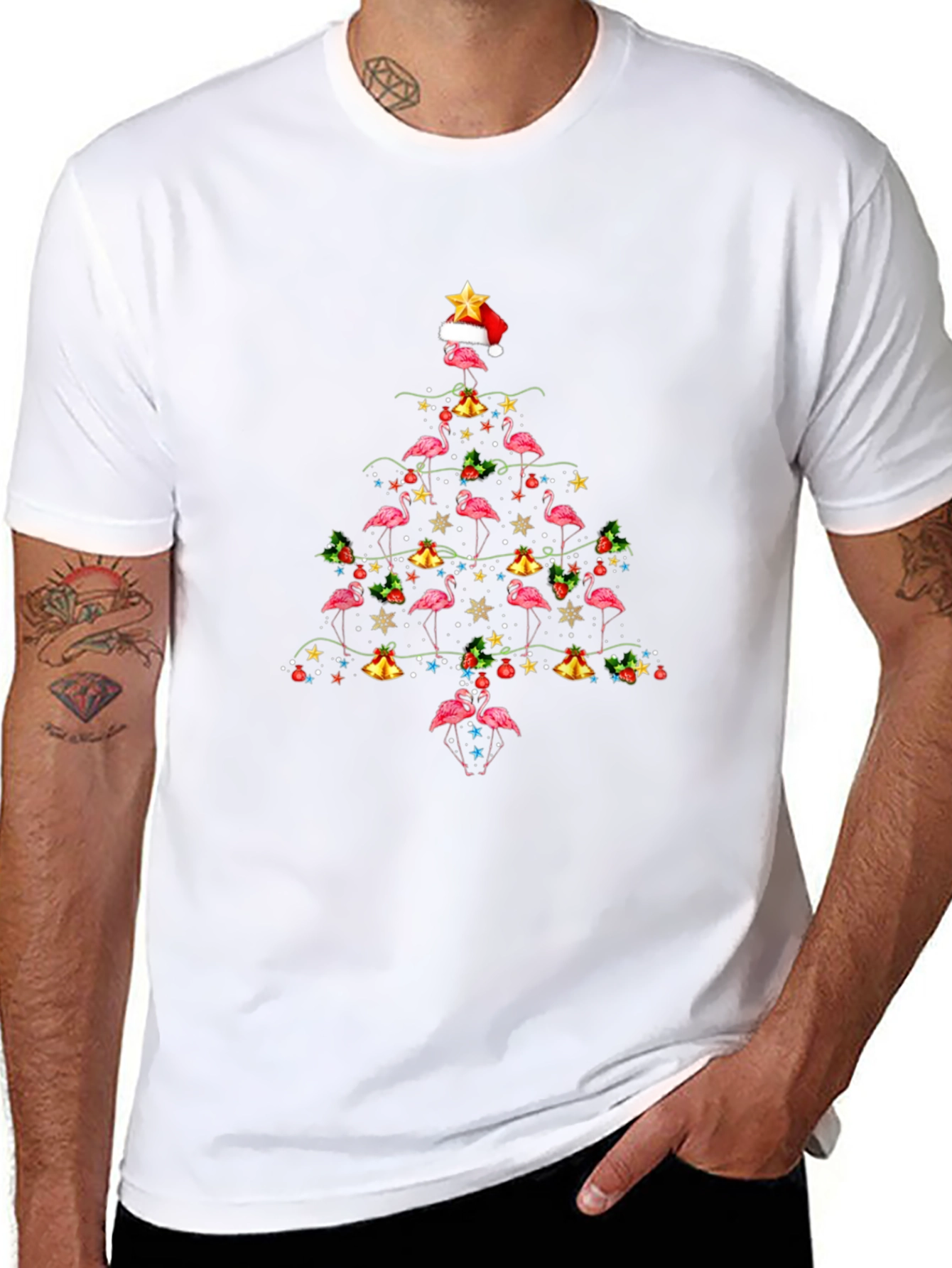 Flamingo Christmas Tree T-Shirt