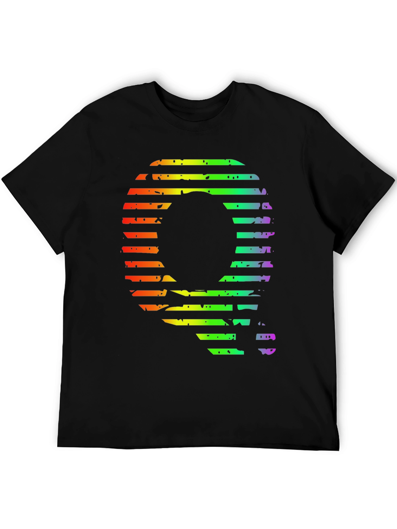 Retro Rainbow Letter Q Graphic Tee