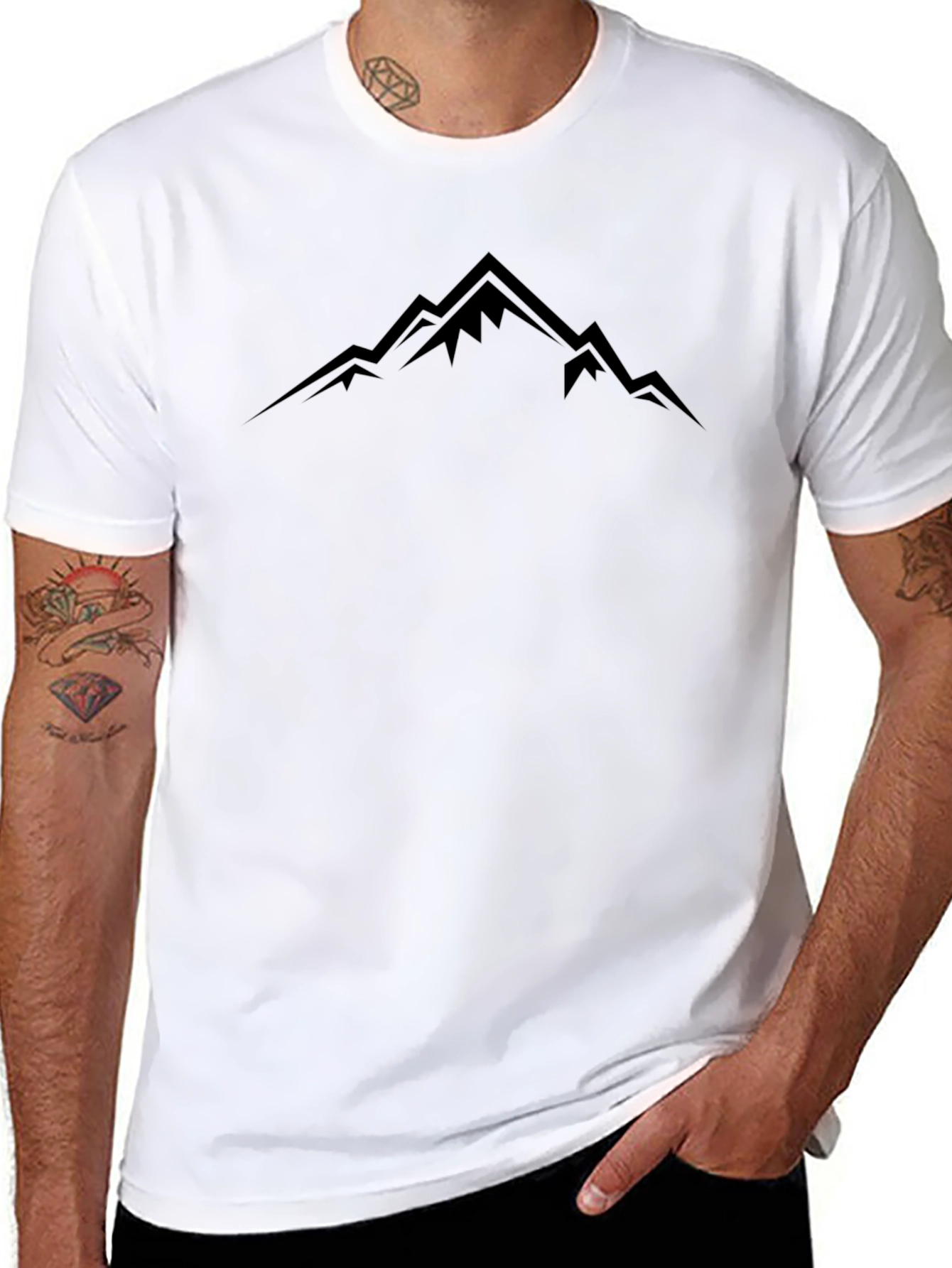 Mens Black Mountain Graphic Tee