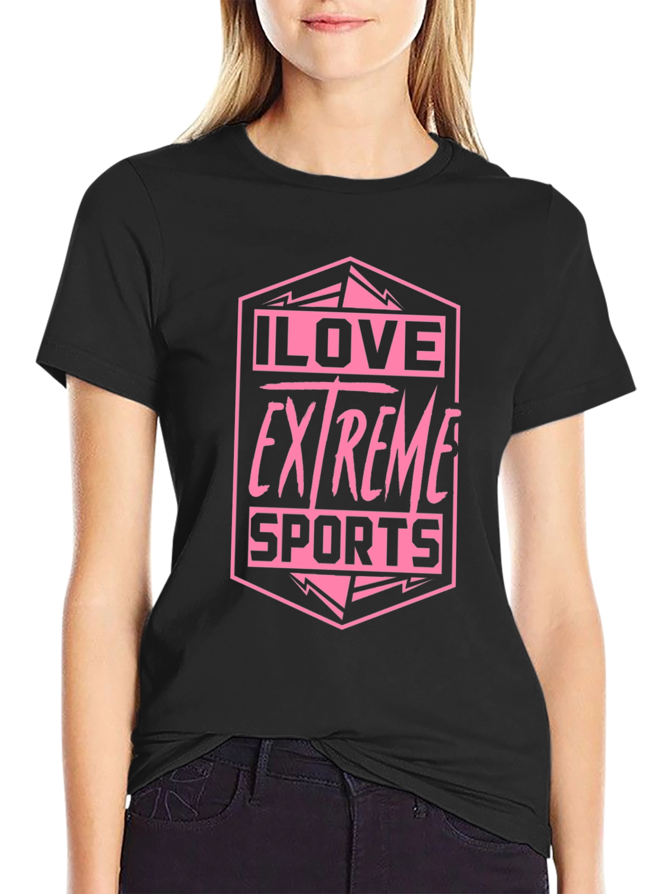 I Love Extreme Sports Graphic Tee - Black