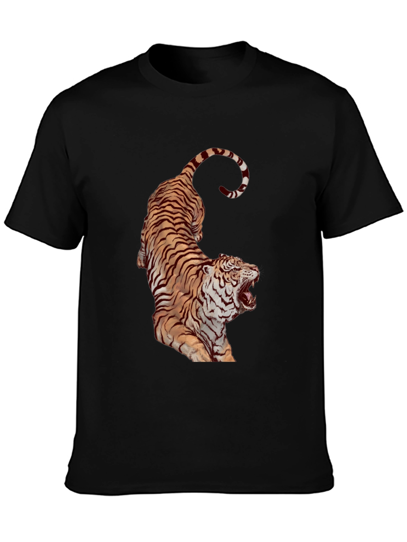 Tiger Graphic Print Black T-Shirt