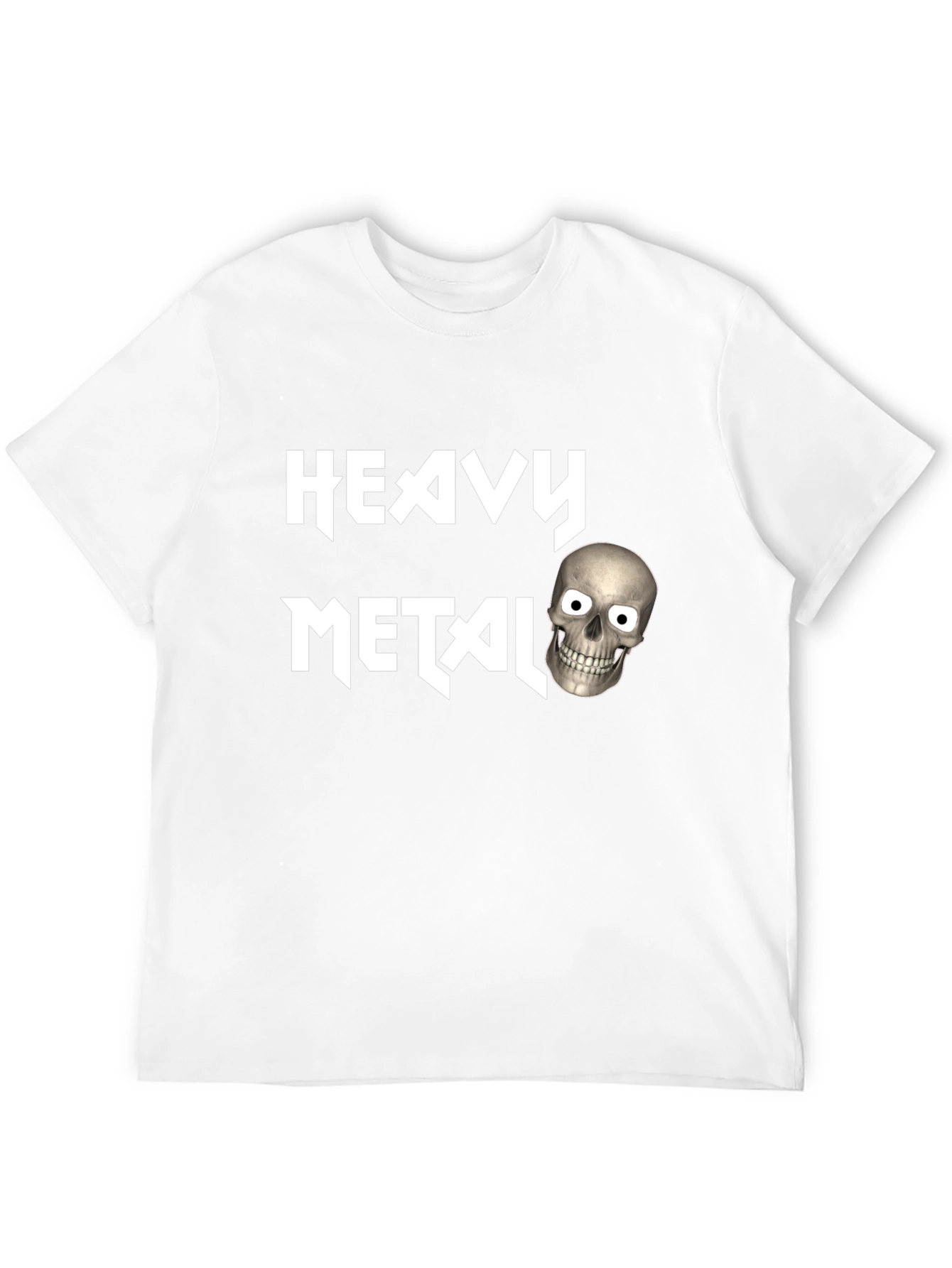Heavy Metal Skull Graphic Black T-Shirt
