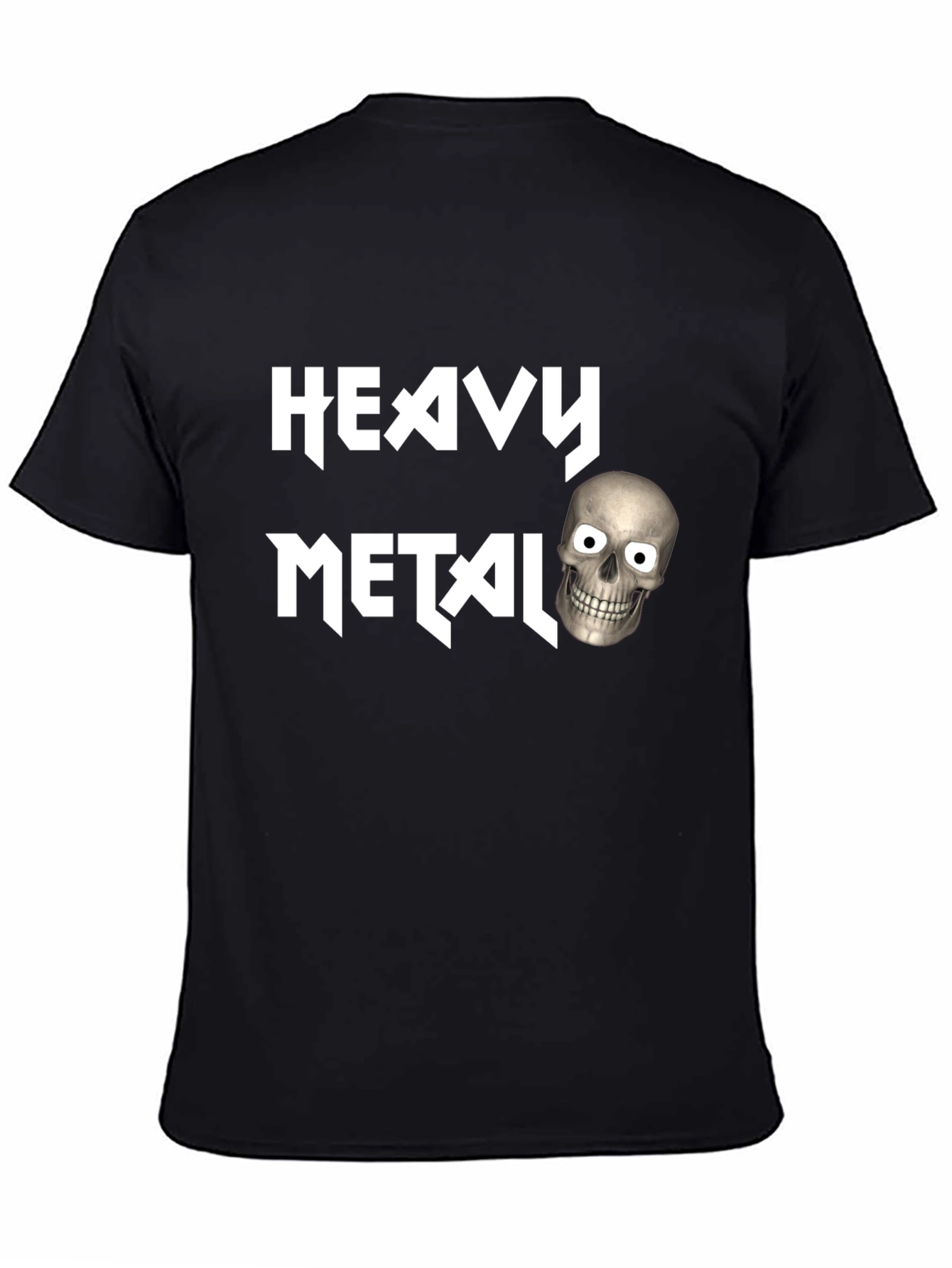 Heavy Metal Skull Graphic Black T-Shirt