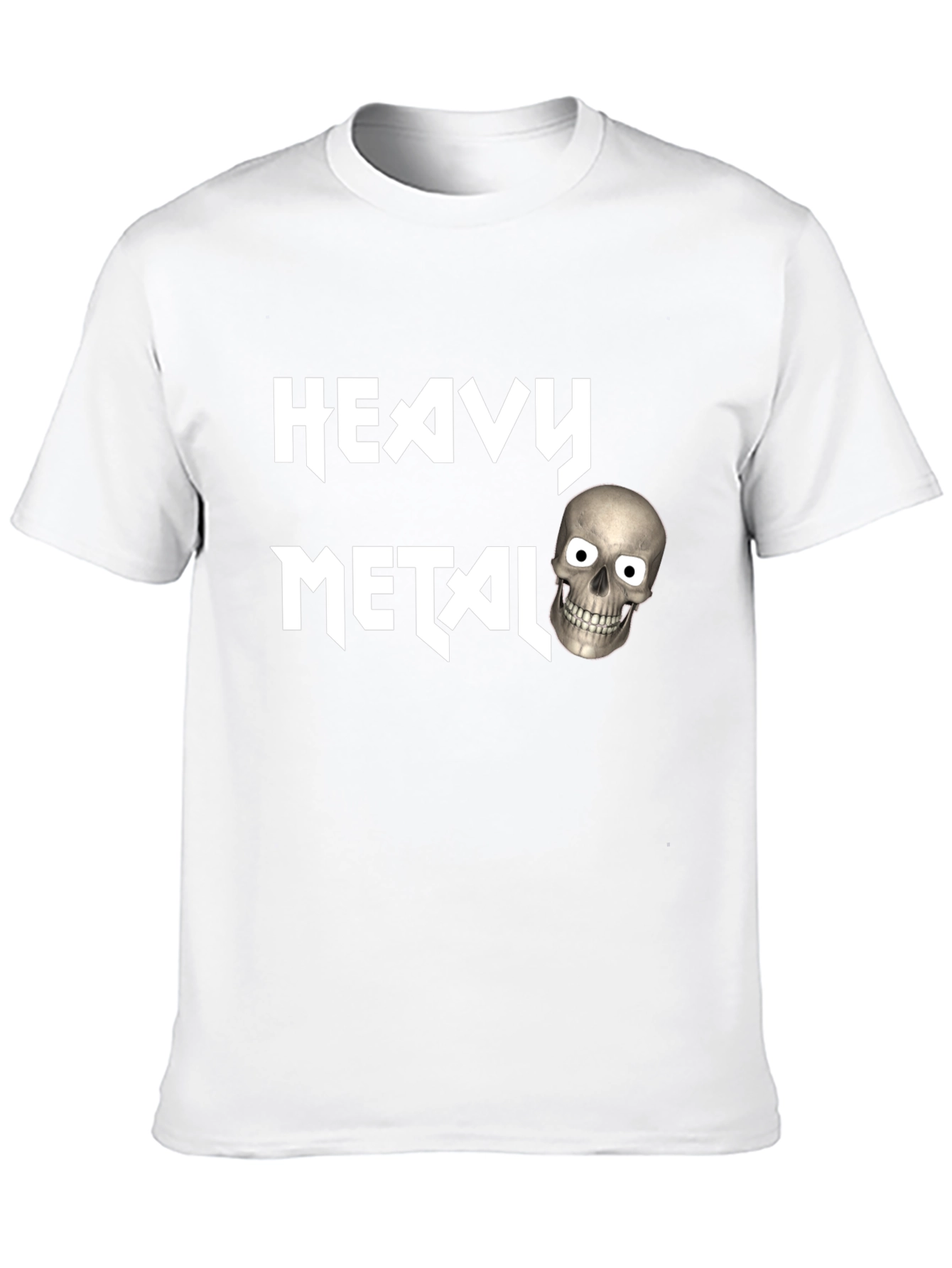 Heavy Metal Skull Graphic Black T-Shirt