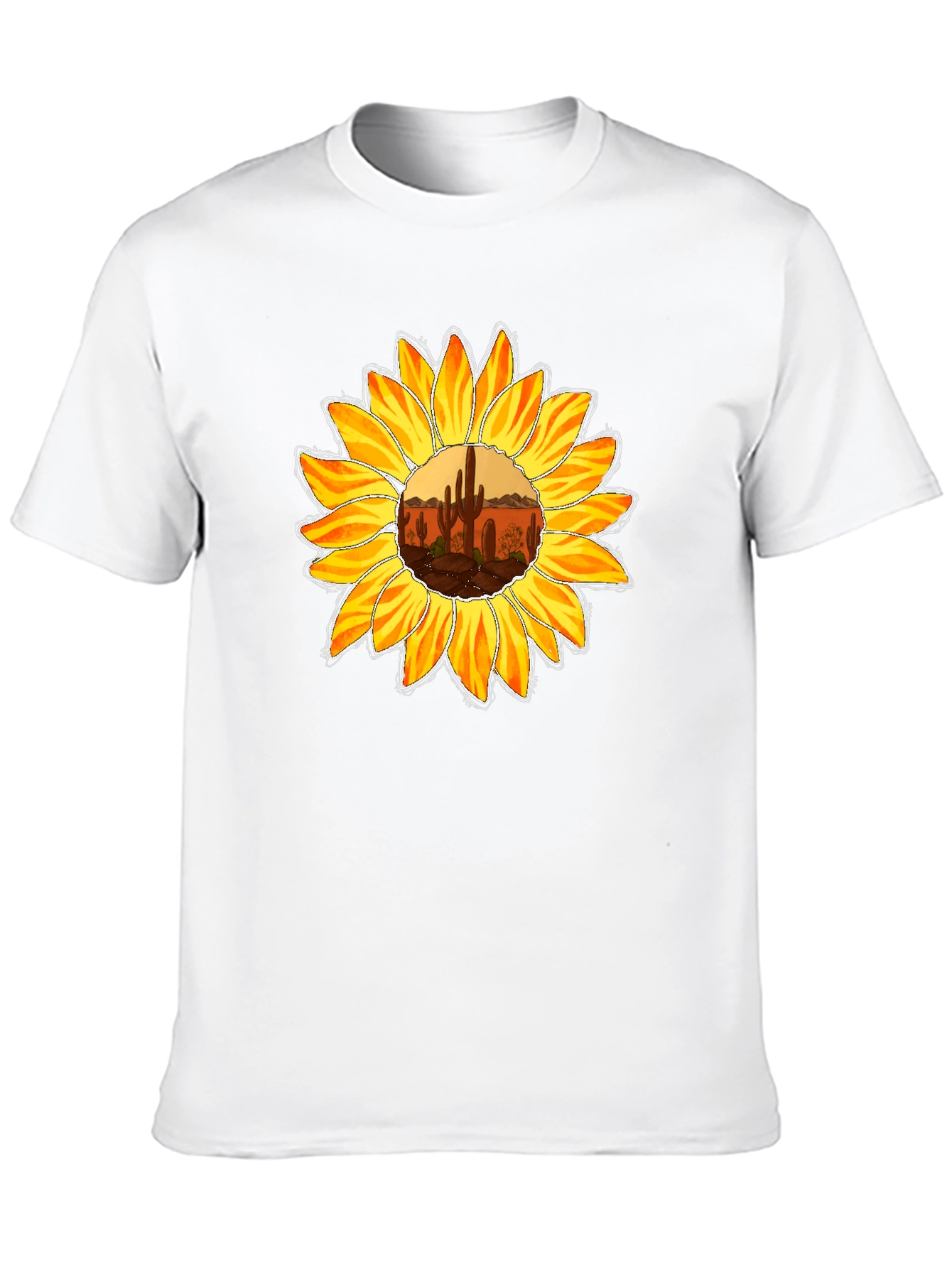 Sunflower Desert Graphic Tee - Unisex Black T-Shirt