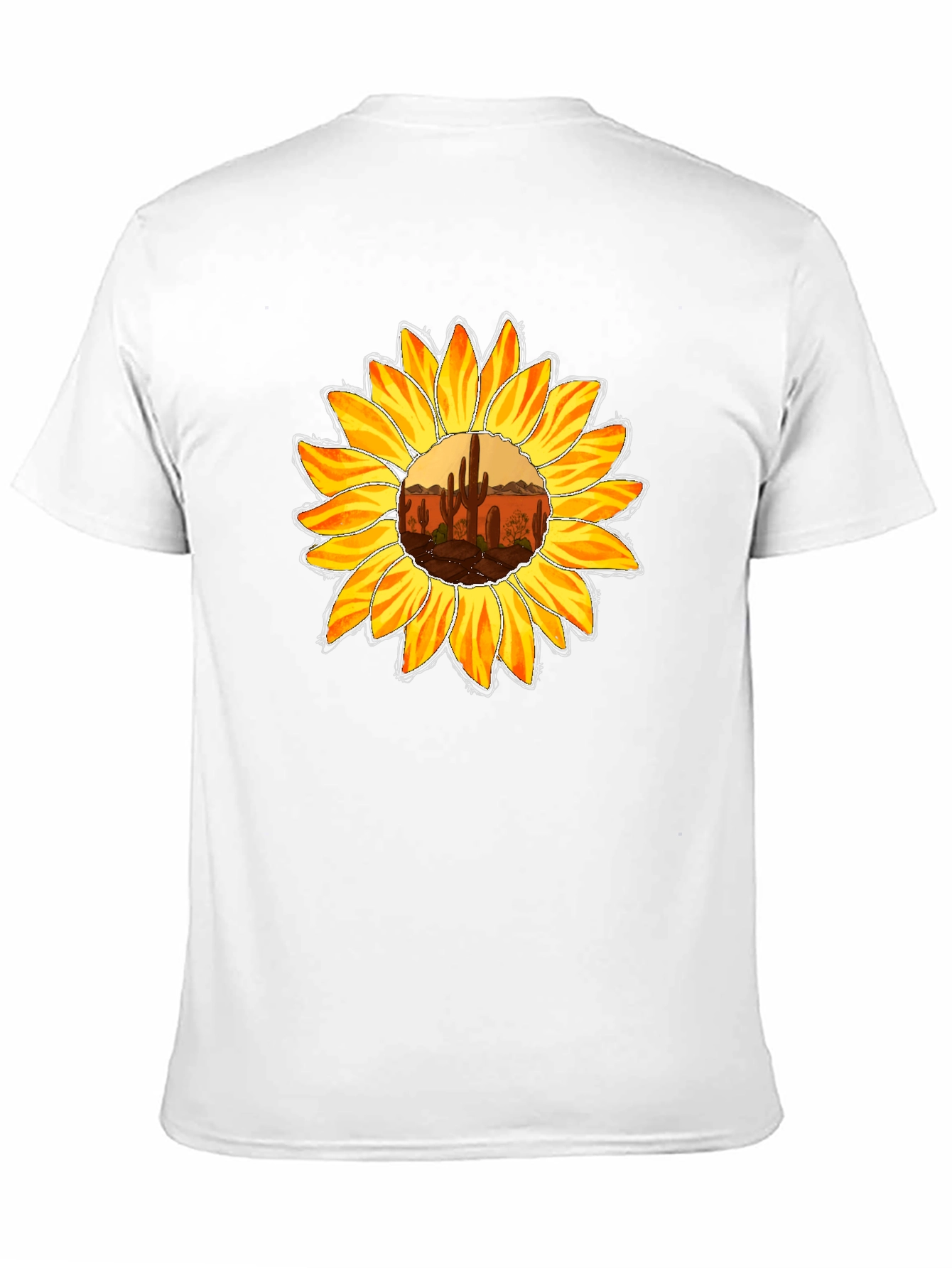 Sunflower Desert Graphic Tee - Unisex Black T-Shirt