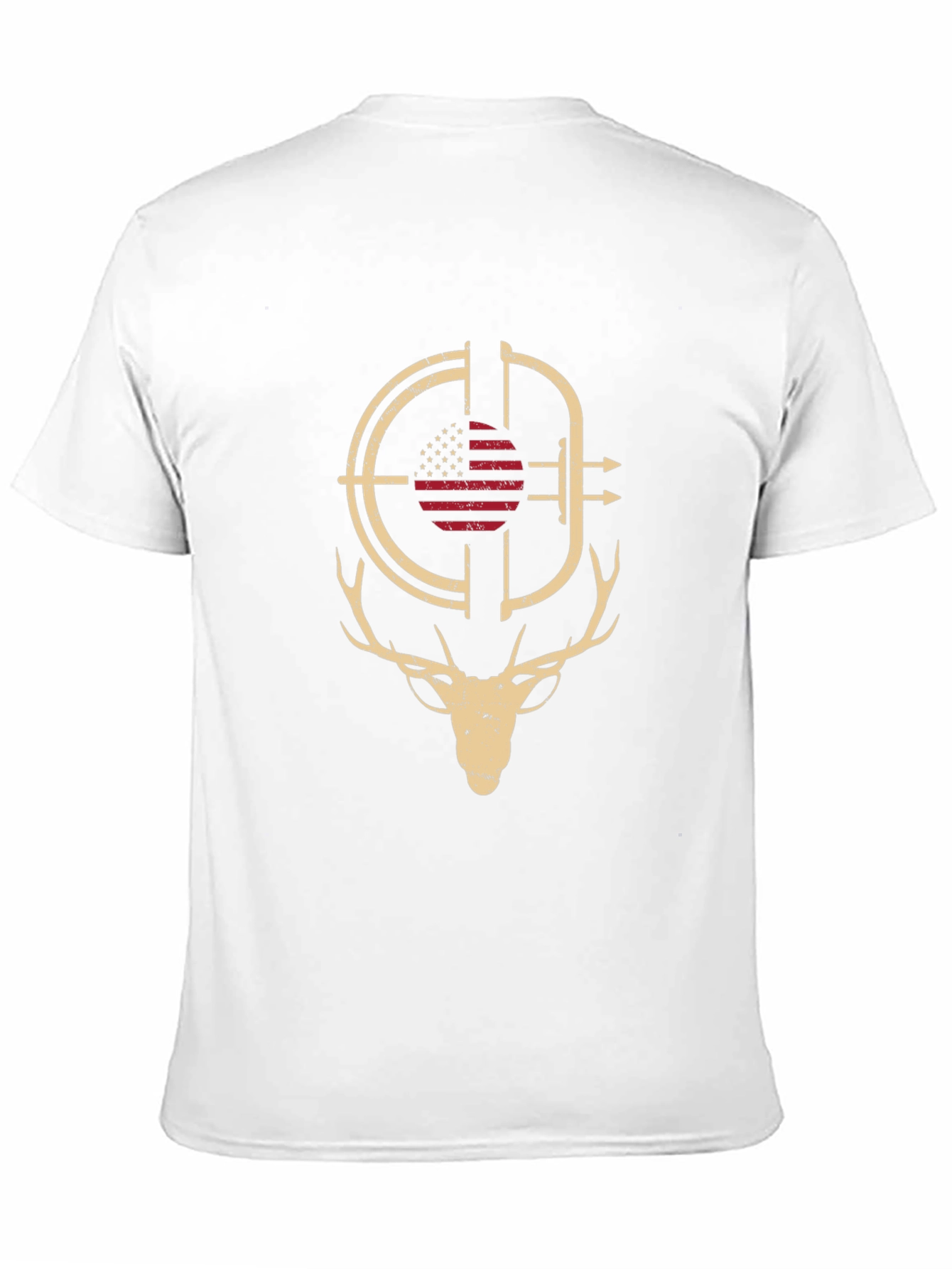 Deer Hunting Target USA Flag Graphic T-Shirt